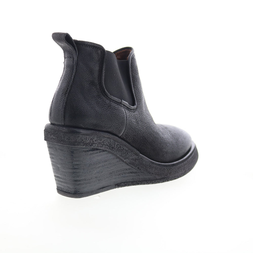 Talen Womens Black Leather Slip On Ankle & Booties Boots