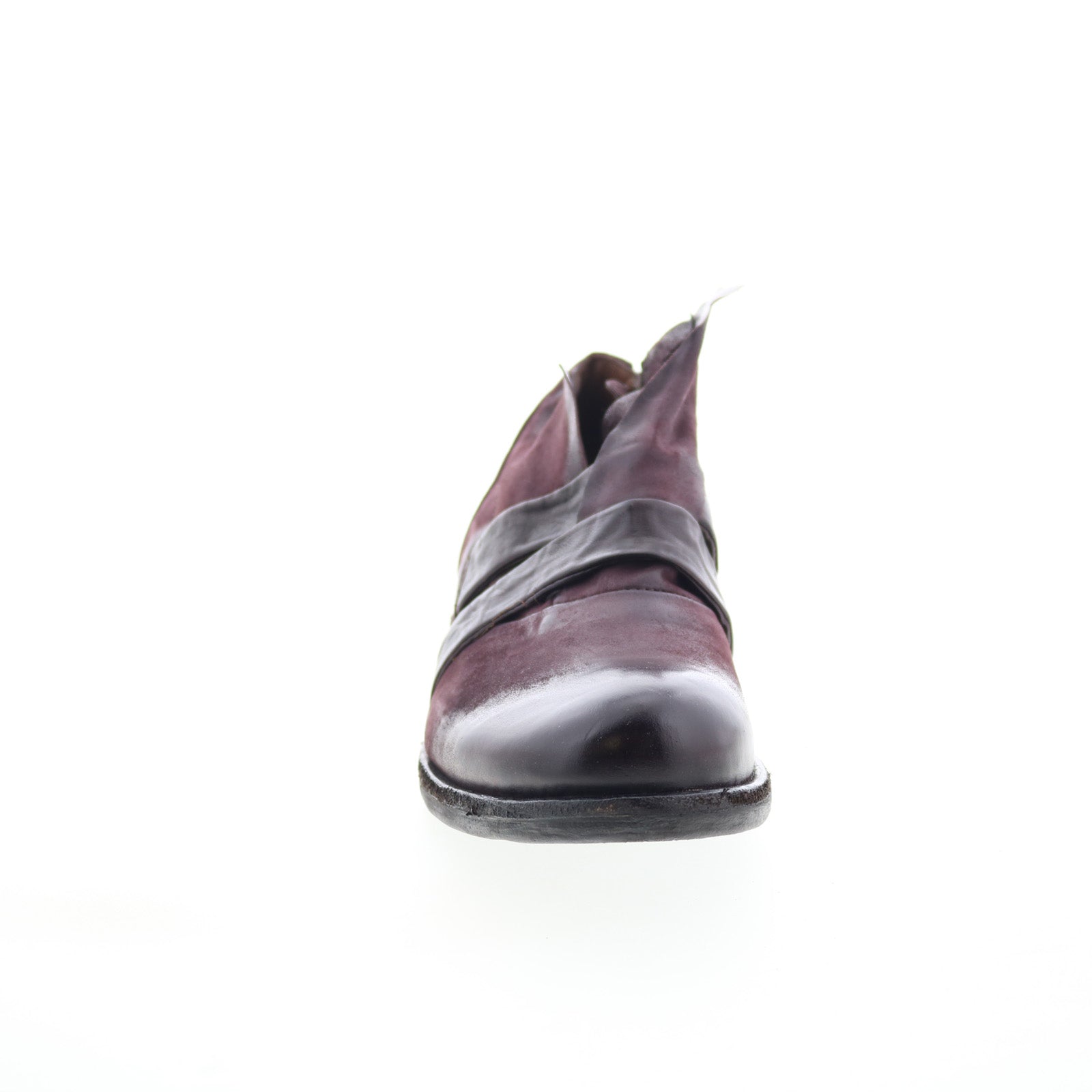 Tarek Womens Burgundy Leather Zipper Loafer Flats Shoes