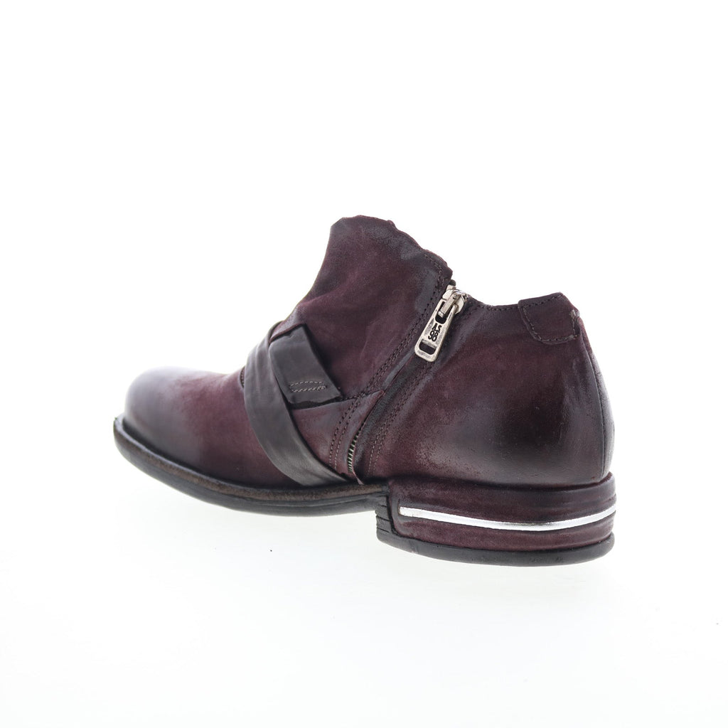 Tarek Womens Burgundy Leather Zipper Loafer Flats Shoes