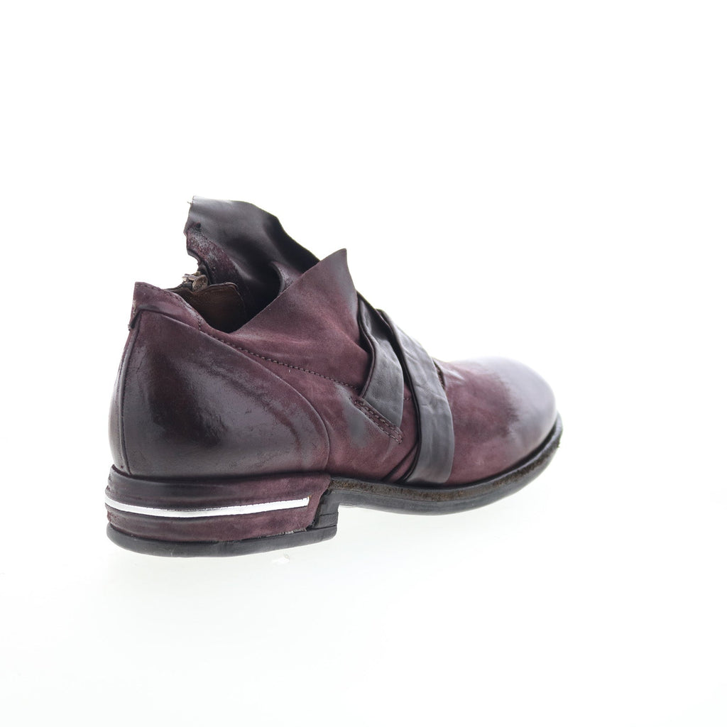Tarek Womens Burgundy Leather Zipper Loafer Flats Shoes