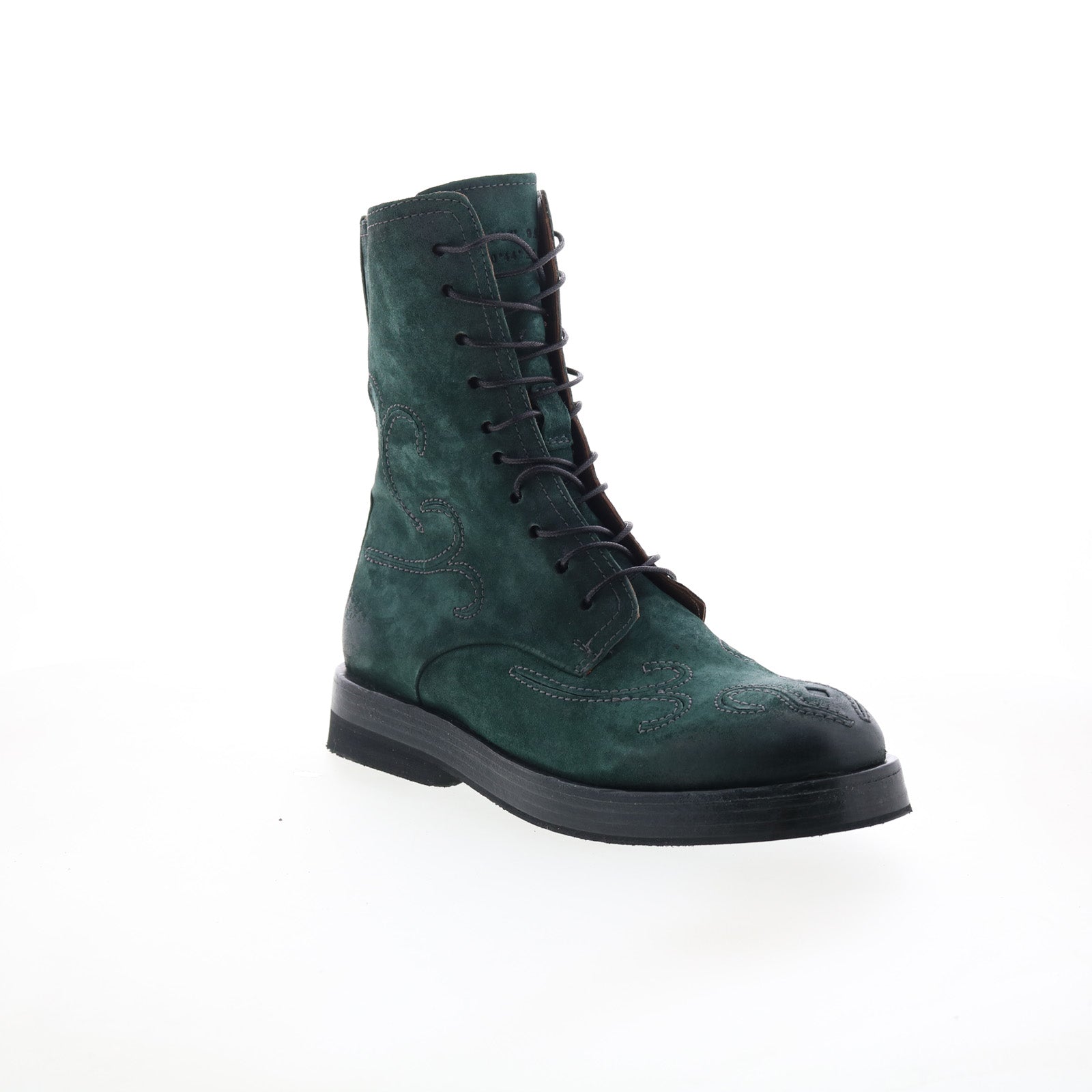 Tatton Womens Green Leather Zipper Casual Dress Boots
