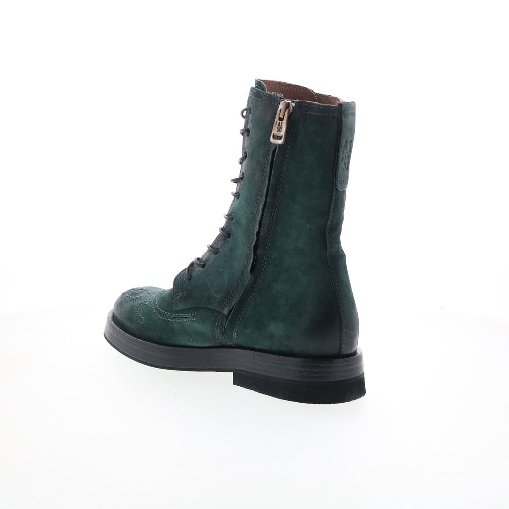 Tatton Womens Green Leather Zipper Casual Dress Boots