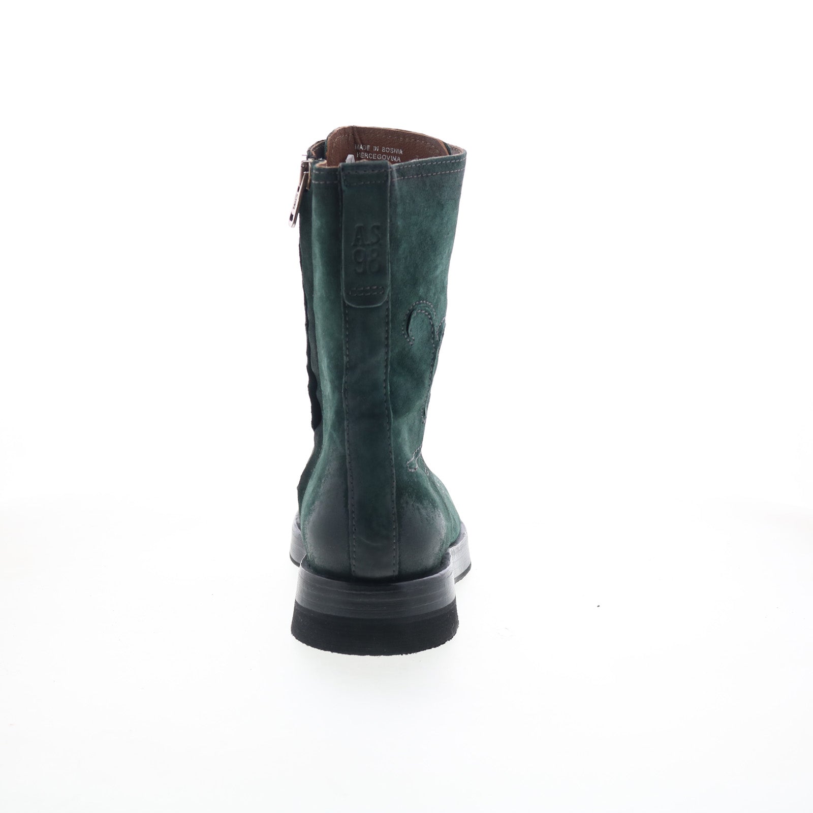 Tatton Womens Green Leather Zipper Casual Dress Boots