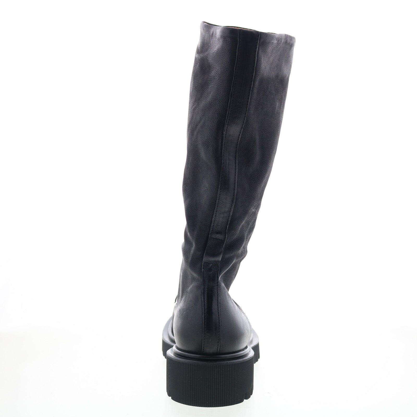 Tayton Womens Black Leather Zipper Knee High Boots