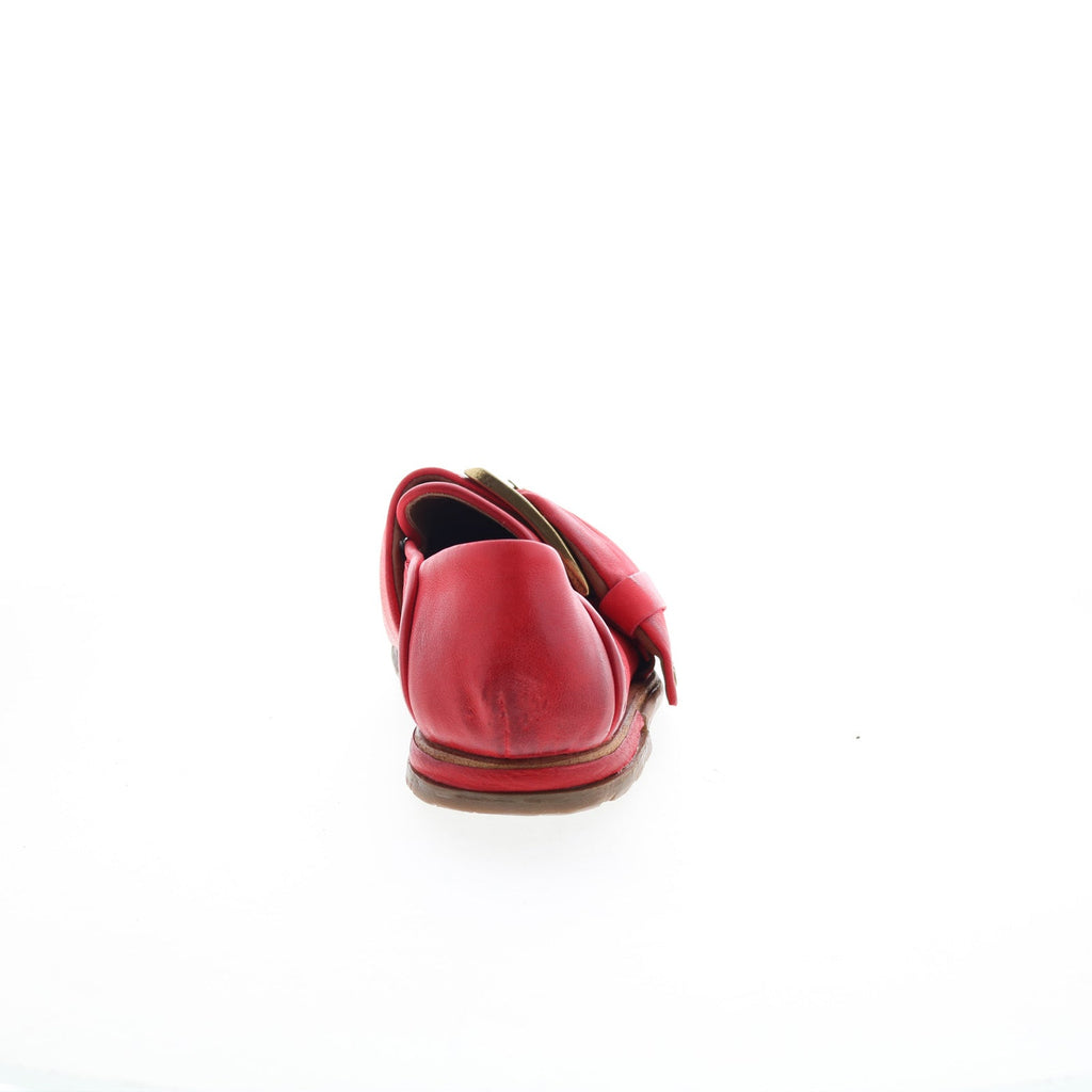 Thaine Womens Red Leather Hook & Loop Loafer Flats Shoes