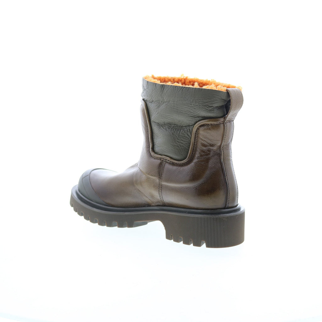 Theodore Fur Womens Brown Leather Slip On Casual Dress Boots