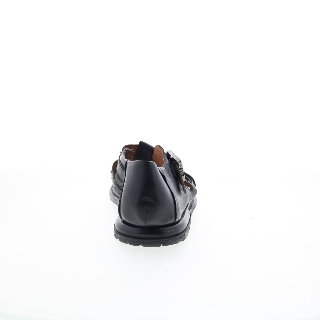 Thorpe Womens Black Leather Hook & Loop Loafer Flats Shoes