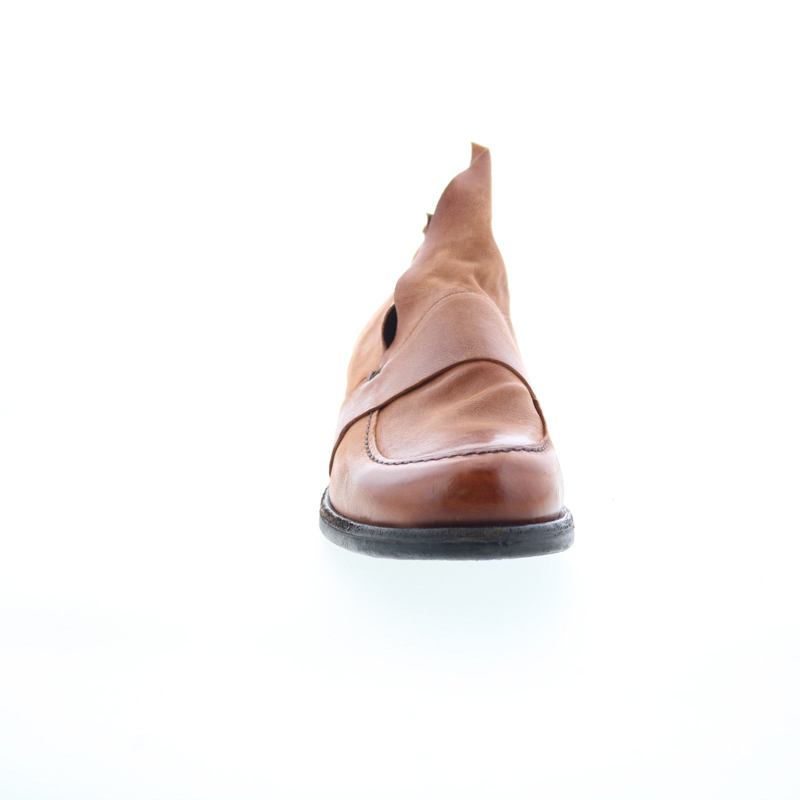 Tilden Womens Brown Leather Zipper Loafer Flats Shoes
