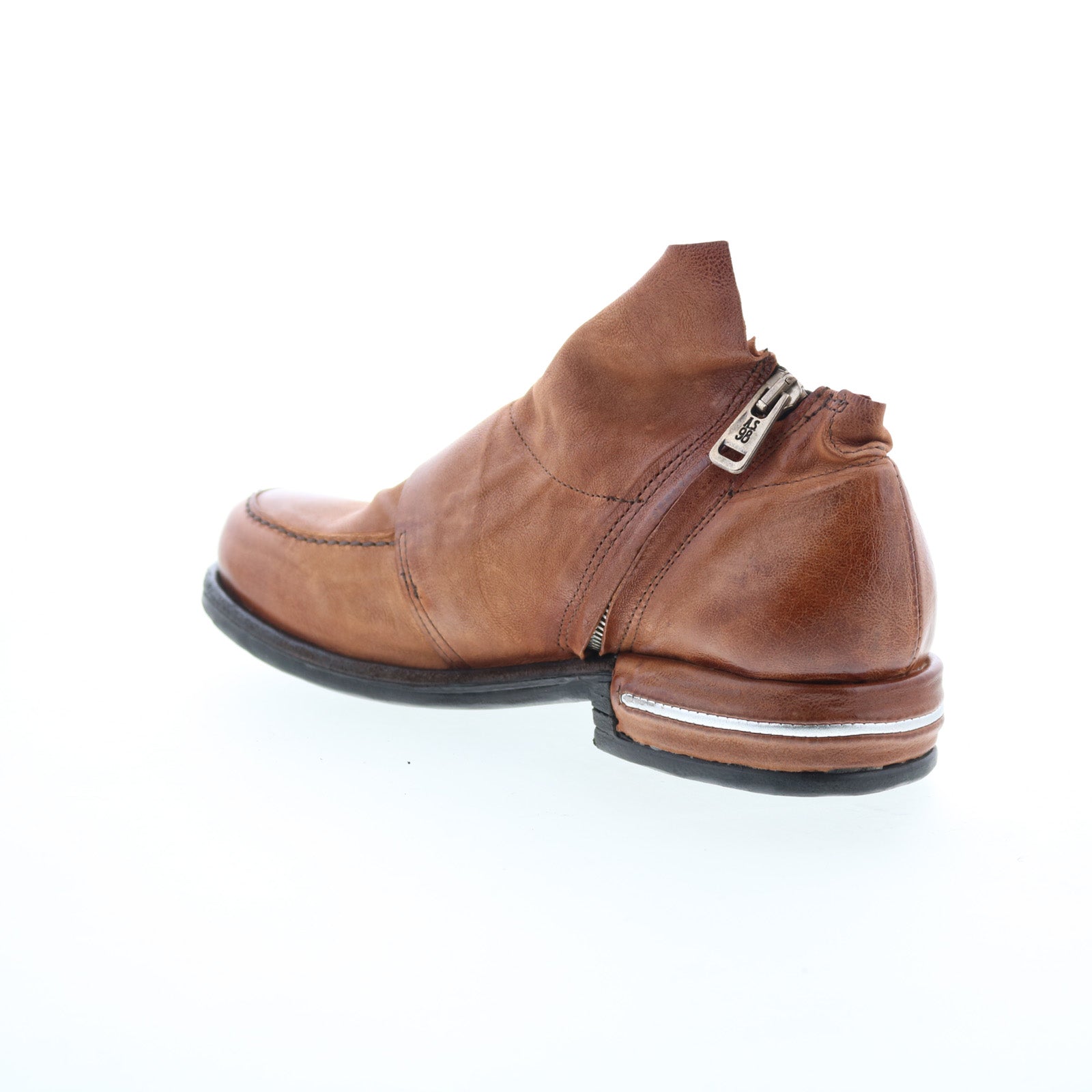Tilden Womens Brown Leather Zipper Loafer Flats Shoes