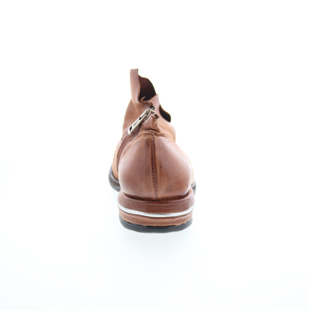 Tilden Womens Brown Leather Zipper Loafer Flats Shoes