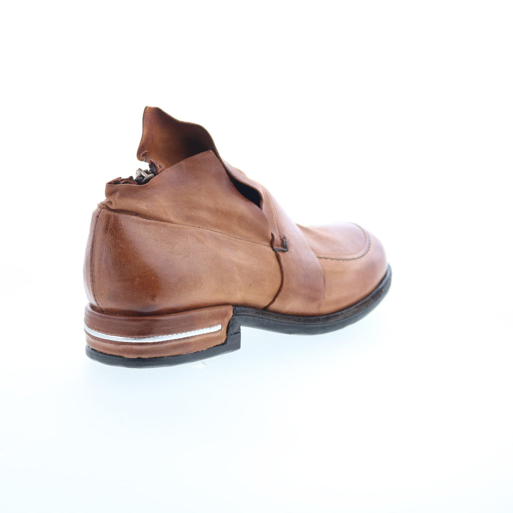 Tilden Womens Brown Leather Zipper Loafer Flats Shoes