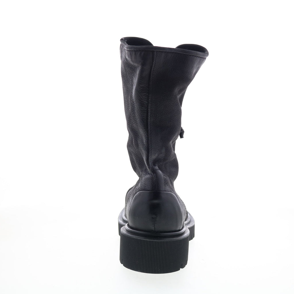 Tobie Womens Black Leather Zipper Casual Dress Boots