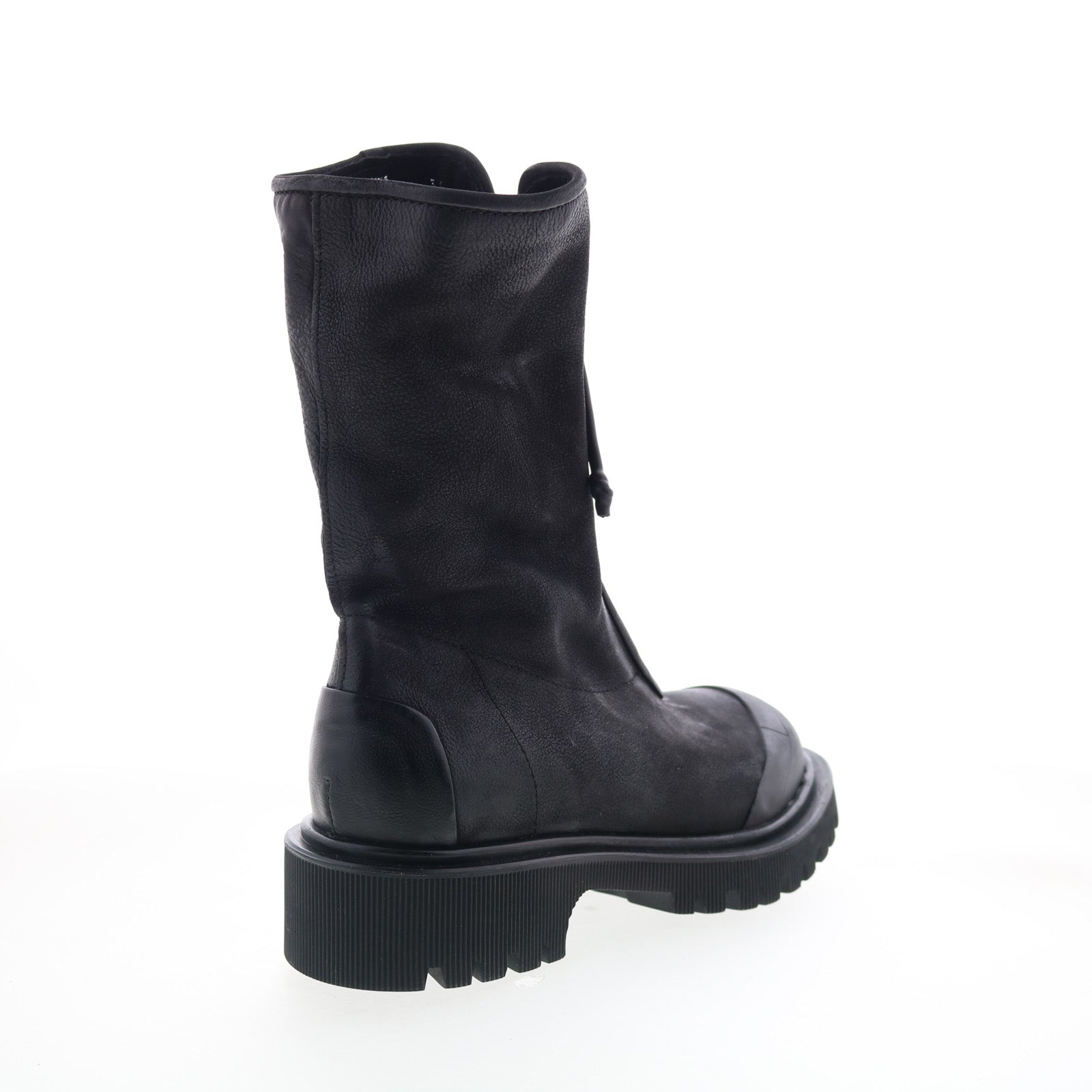 Tobie Womens Black Leather Zipper Casual Dress Boots