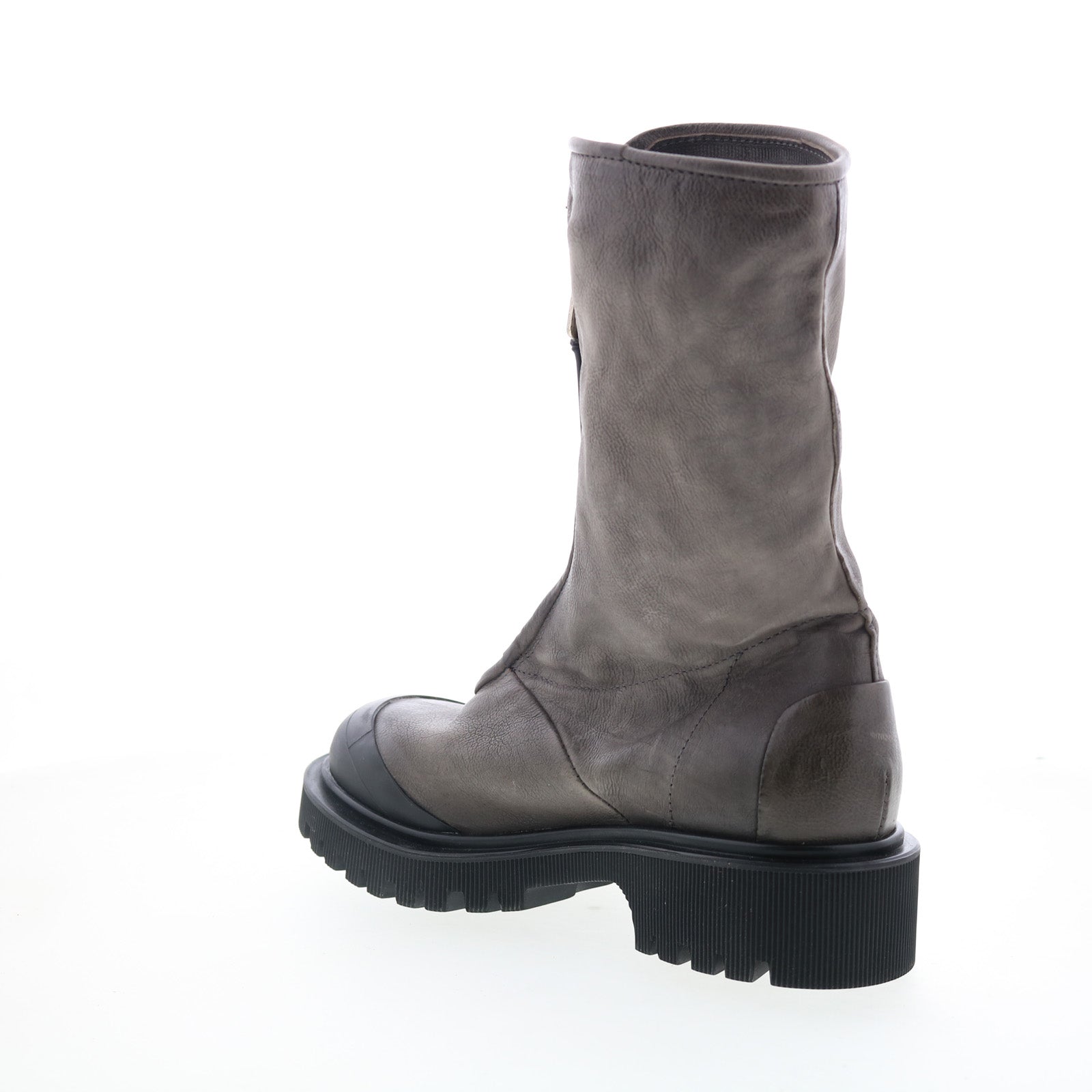 Tobie Womens Gray Leather Zipper Casual Dress Boots
