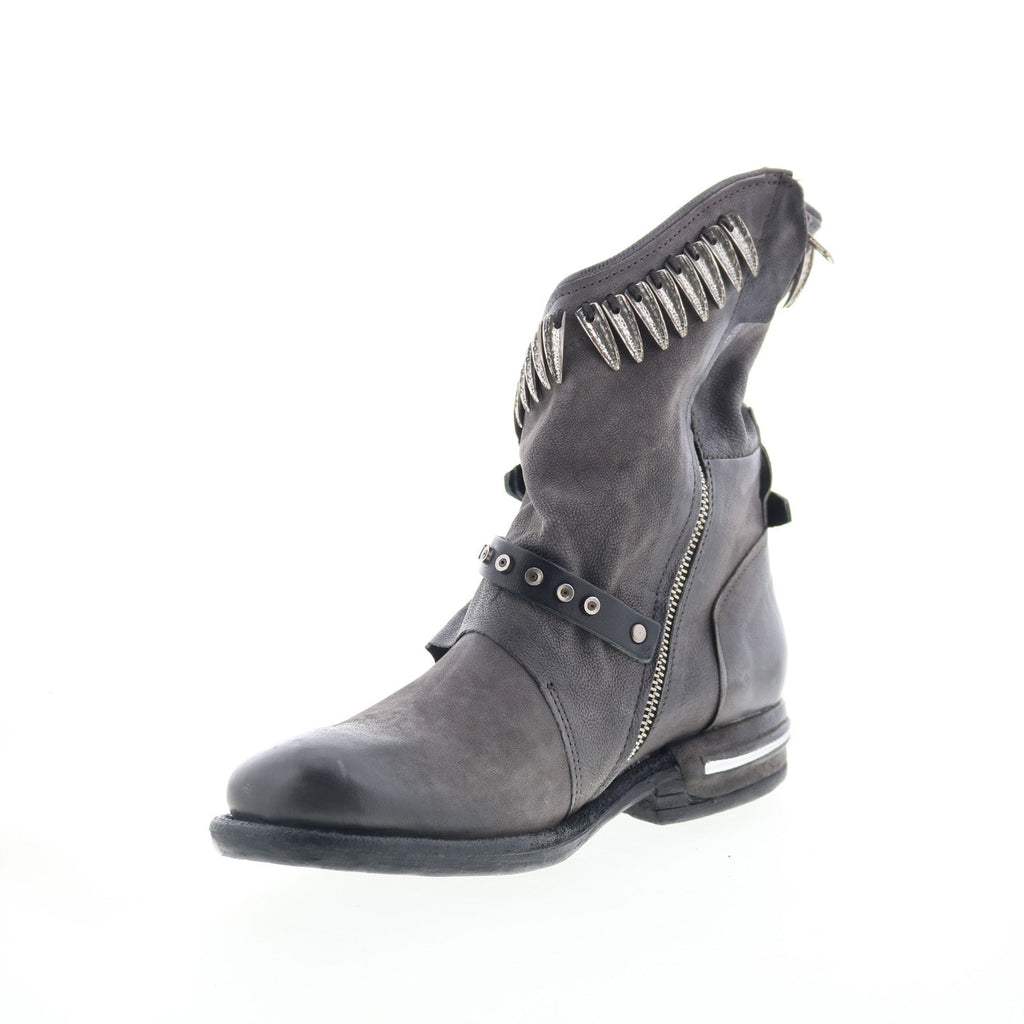 Tosh 516332-101-0001 Womens Gray Leather Zipper Casual Dress Boots