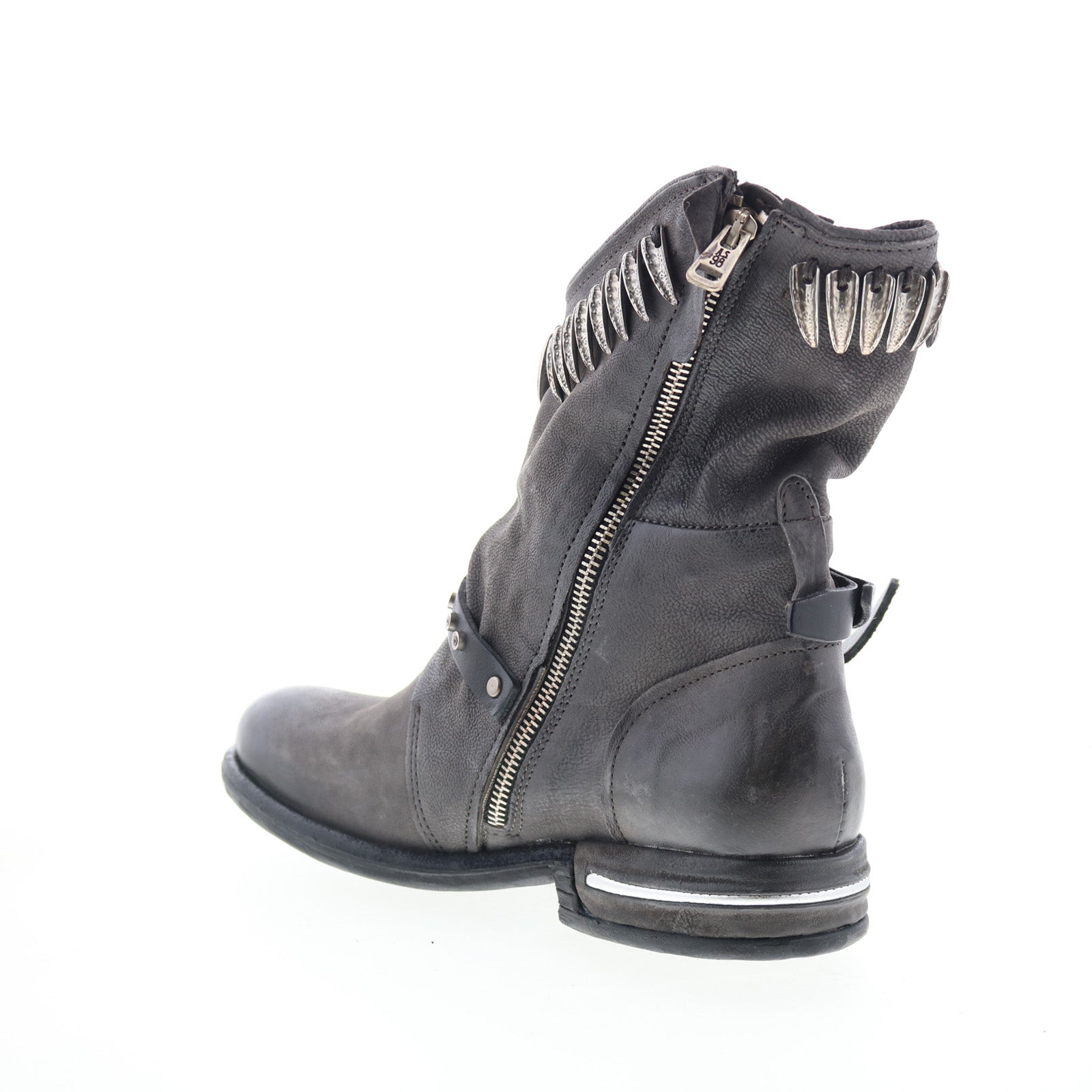 Tosh 516332-101-0001 Womens Gray Leather Zipper Casual Dress Boots