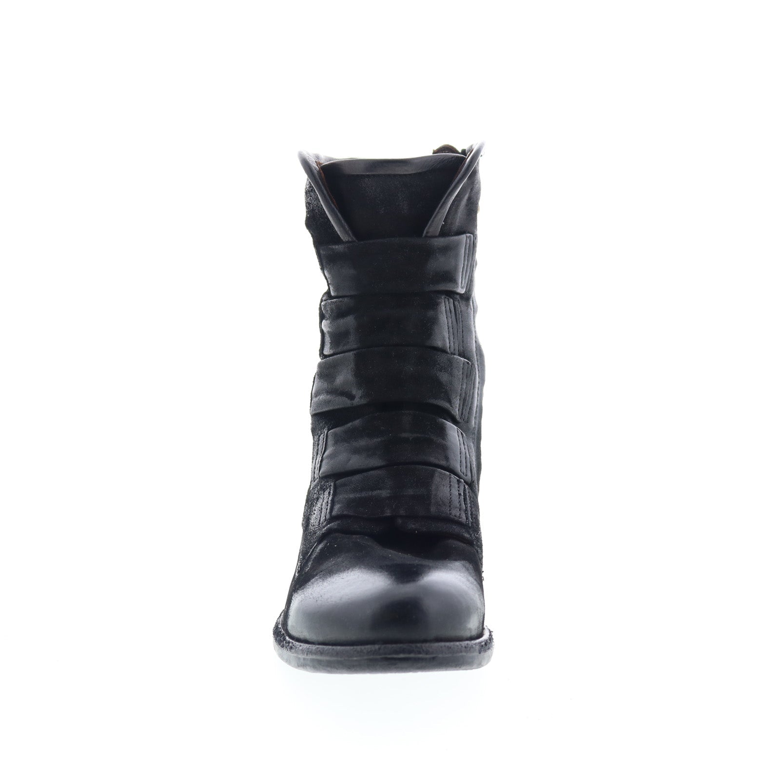 Traver Womens Black Leather Zipper Casual Dress Boots
