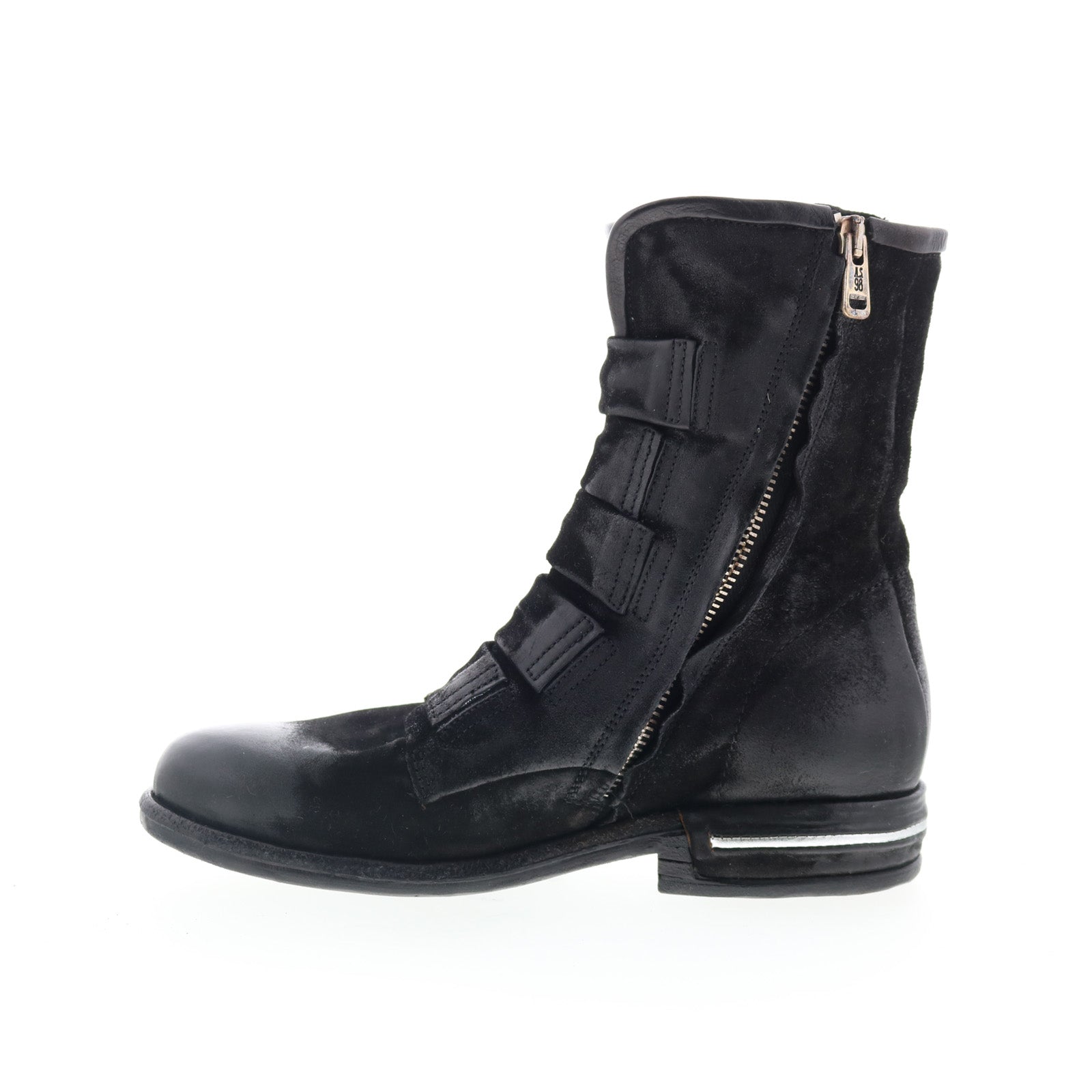 Traver Womens Black Suede Zipper Casual Dress Boots