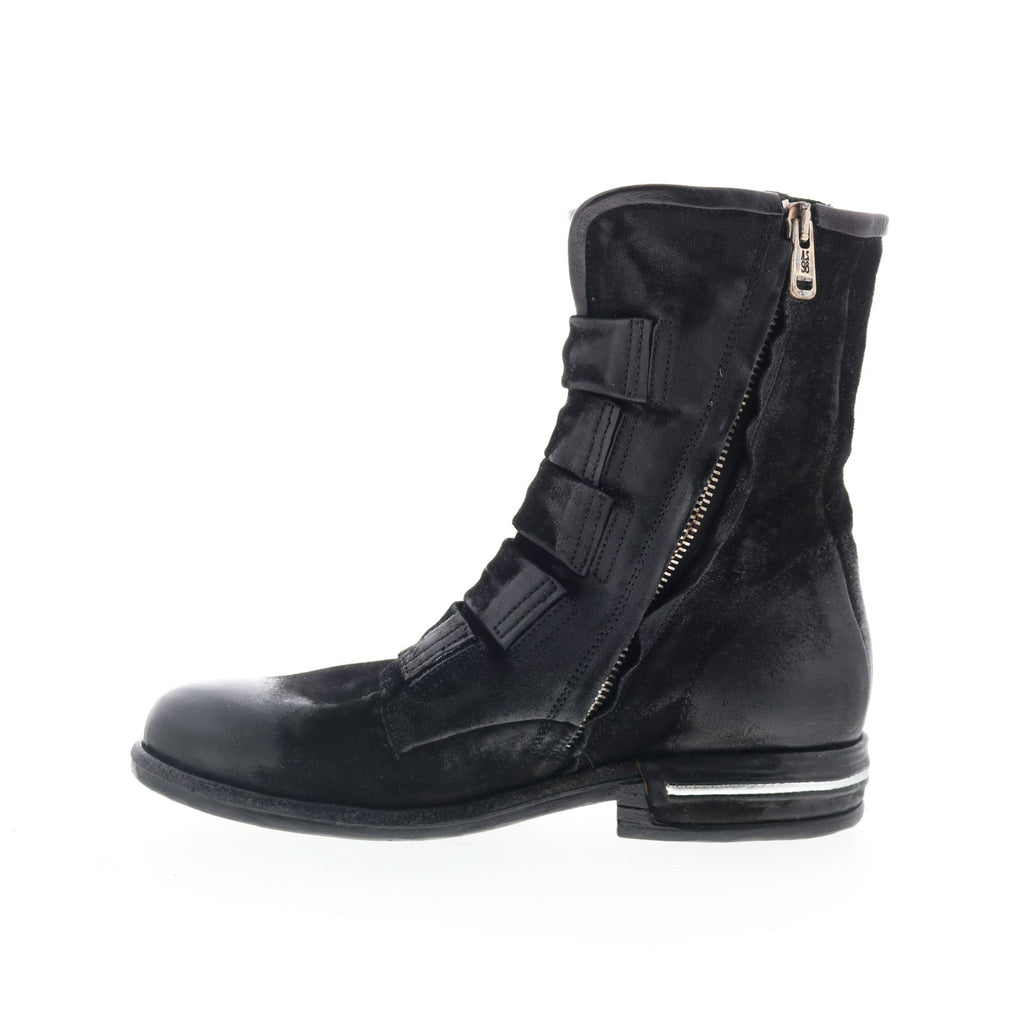 Traver Womens Black Leather Zipper Casual Dress Boots