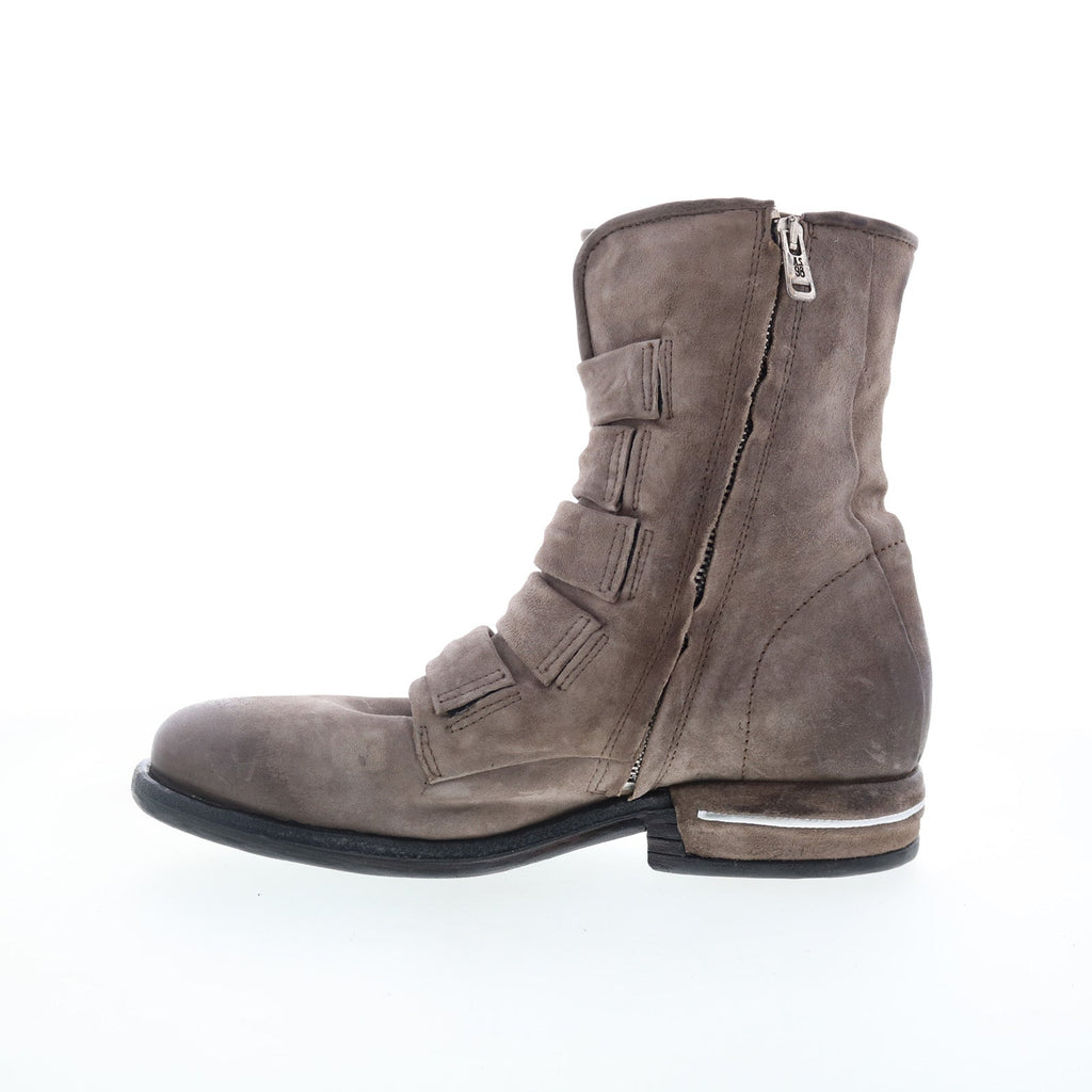 Traver Womens Gray Leather Zipper Casual Dress Boots