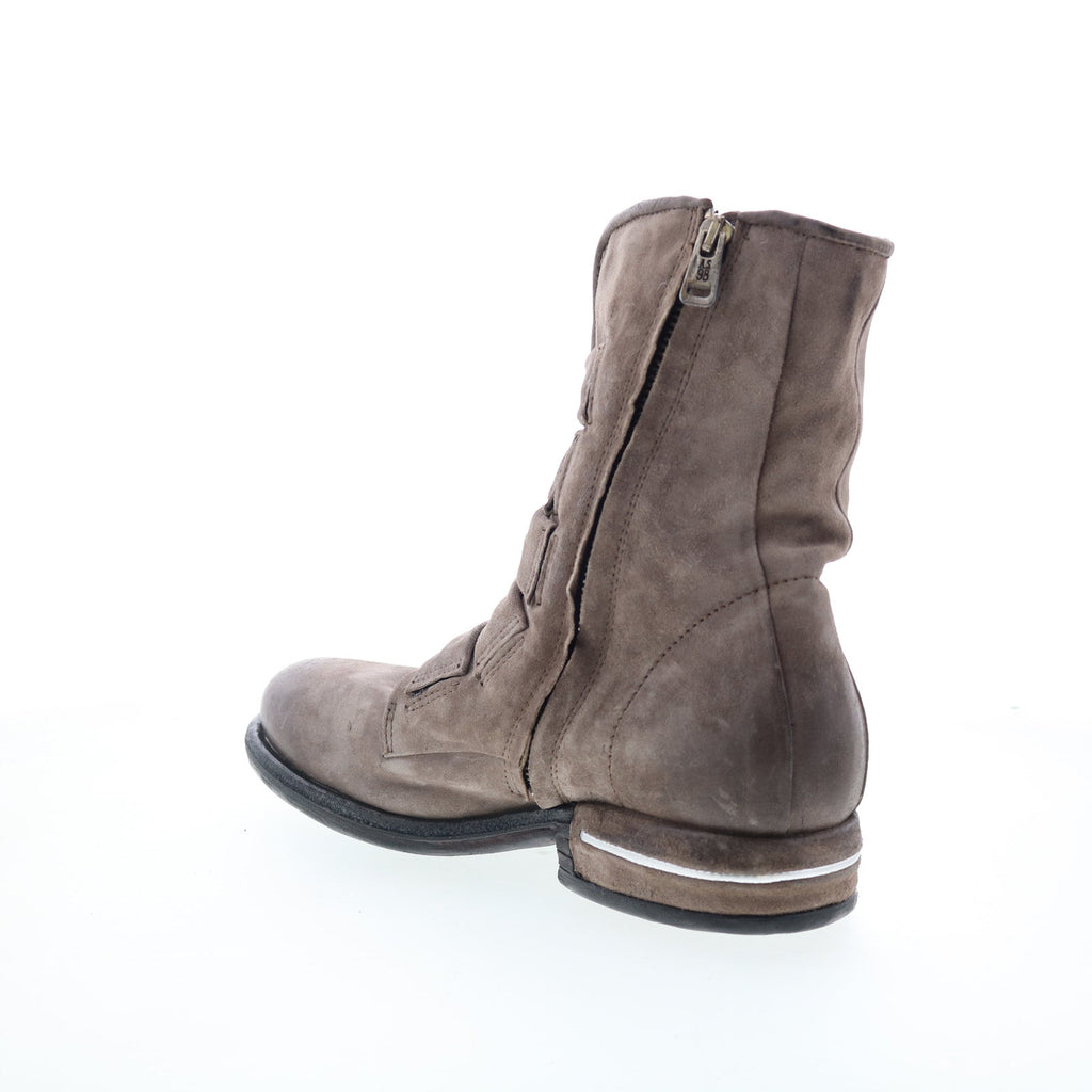 Traver Womens Gray Leather Zipper Casual Dress Boots
