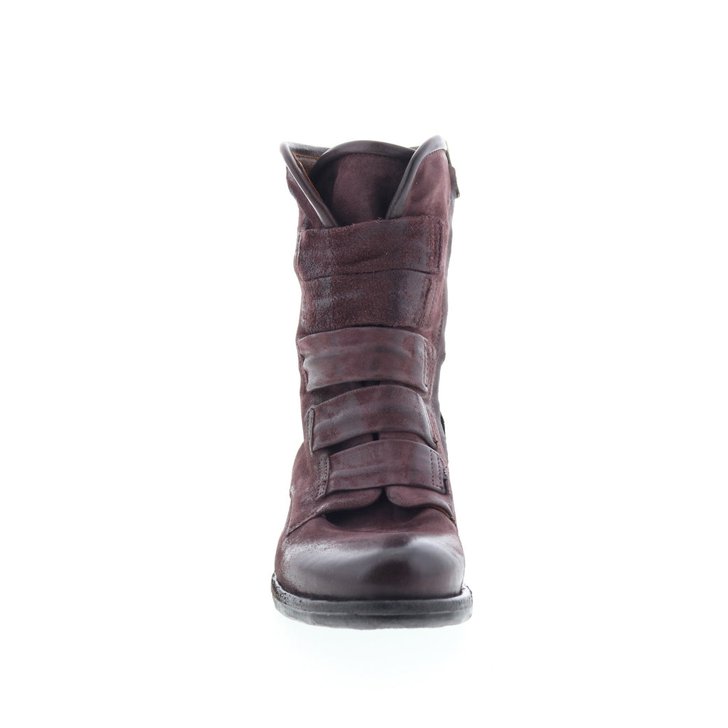 Traver Womens Burgundy Suede Zipper Casual Dress Boots