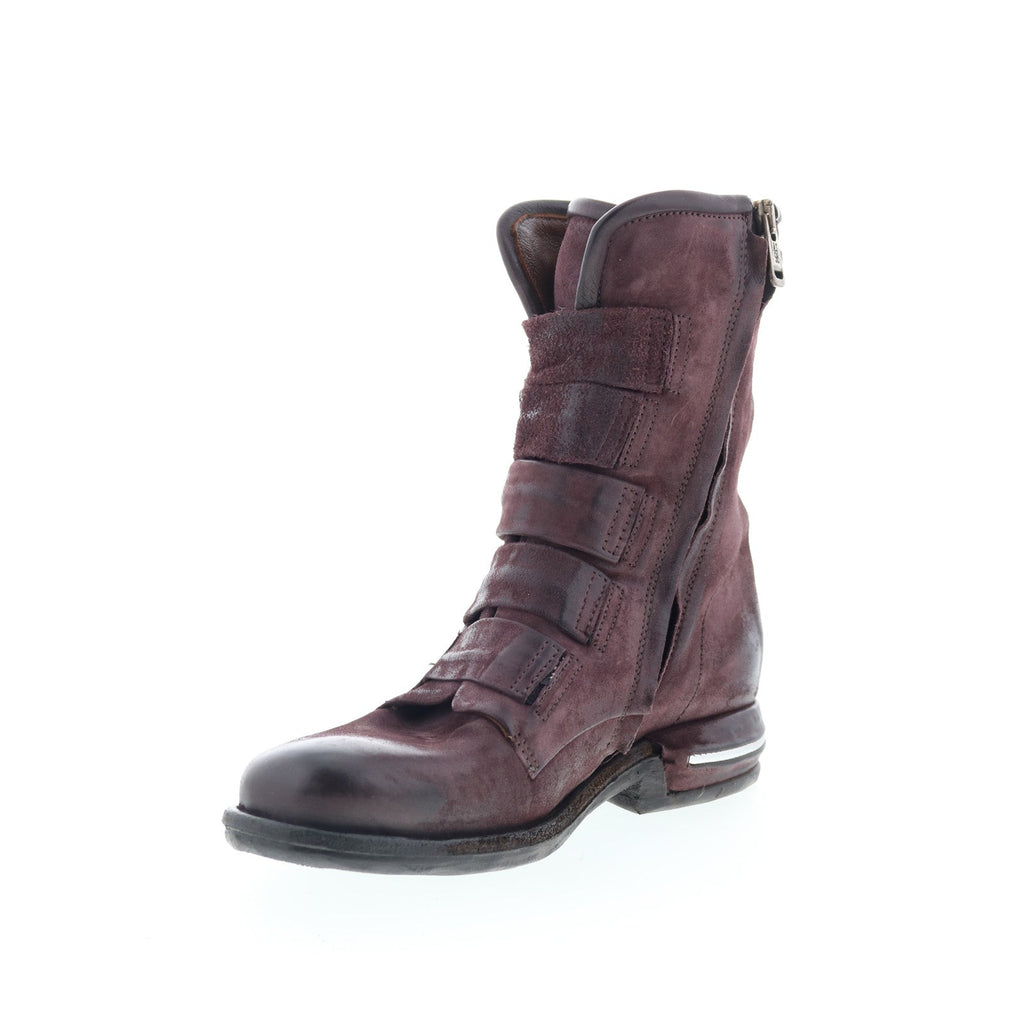 Traver Womens Burgundy Suede Zipper Casual Dress Boots