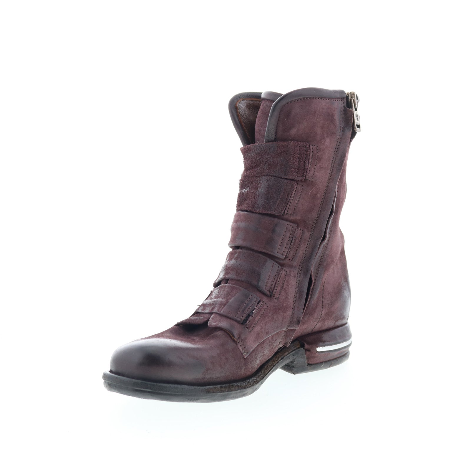 Traver Womens Burgundy Suede Zipper Casual Dress Boots