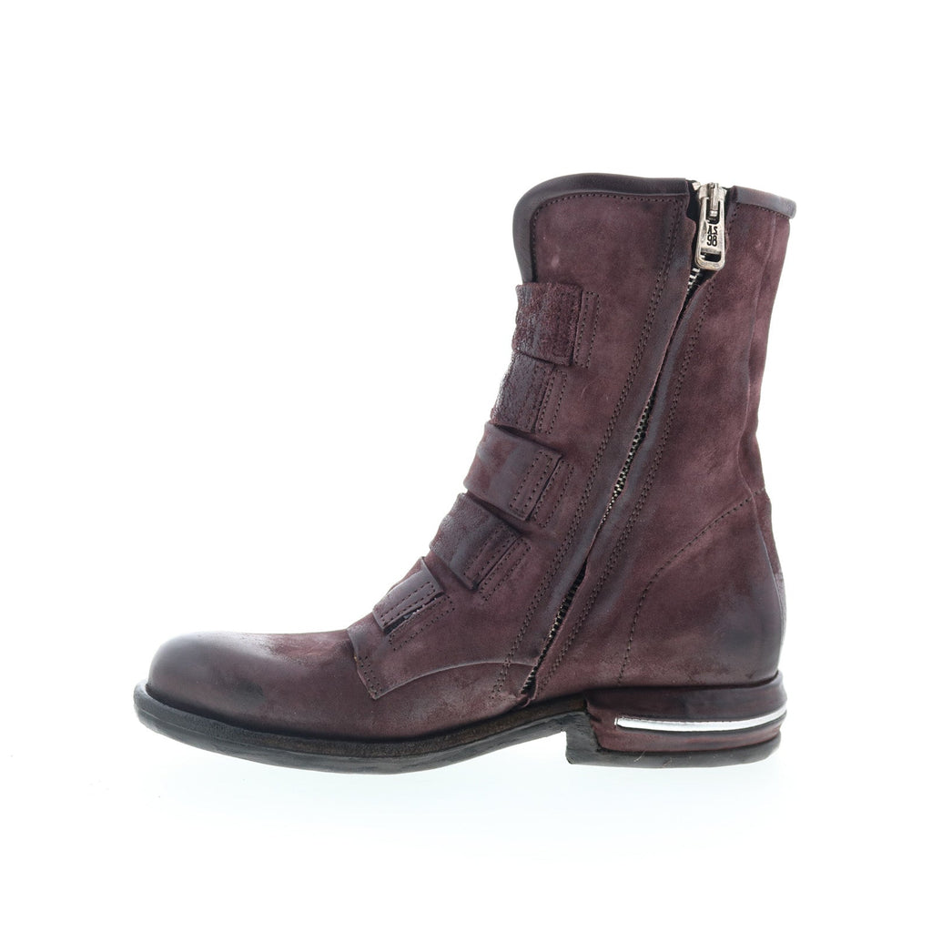Traver Womens Burgundy Suede Zipper Casual Dress Boots