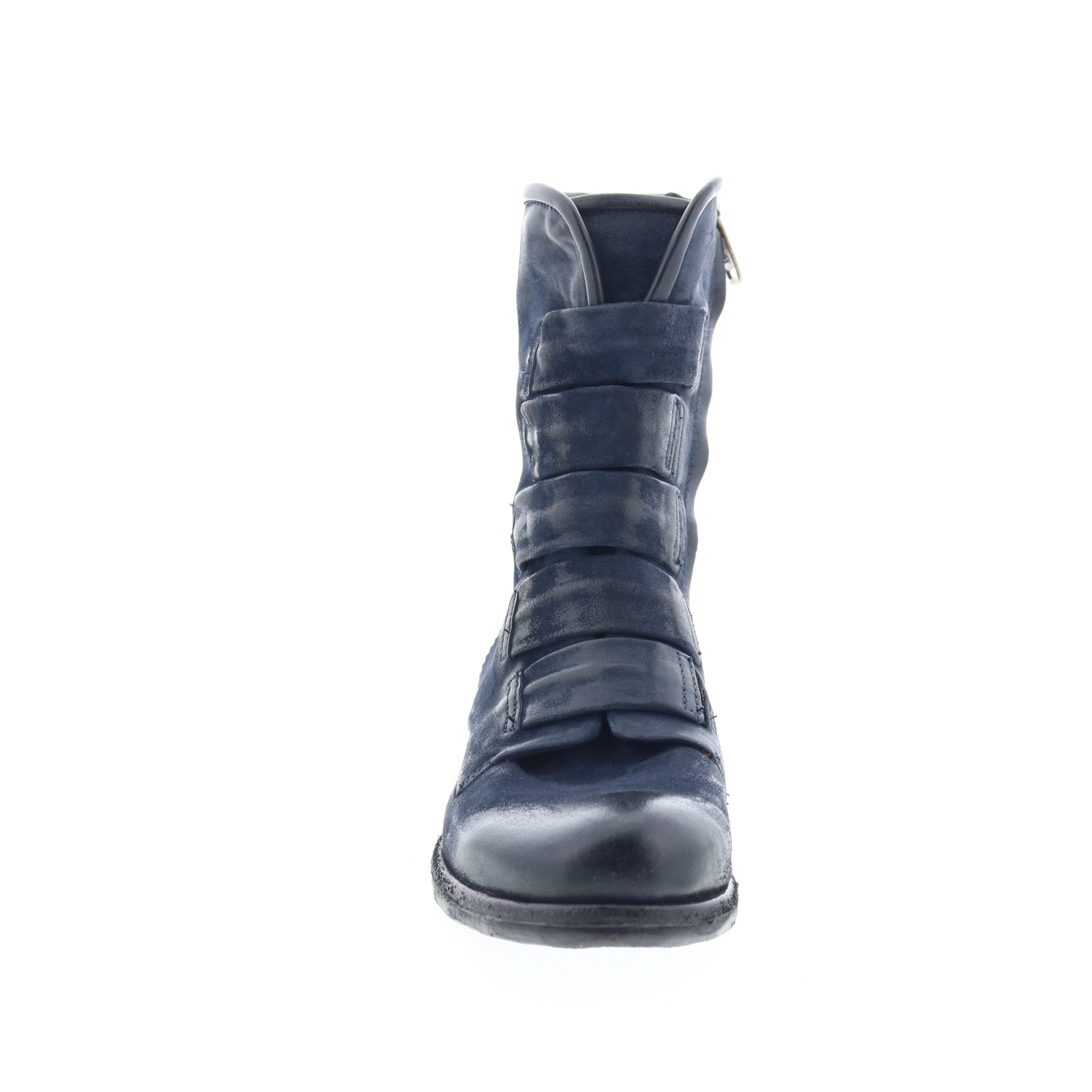 Traver Womens Blue Leather Zipper Casual Dress Boots