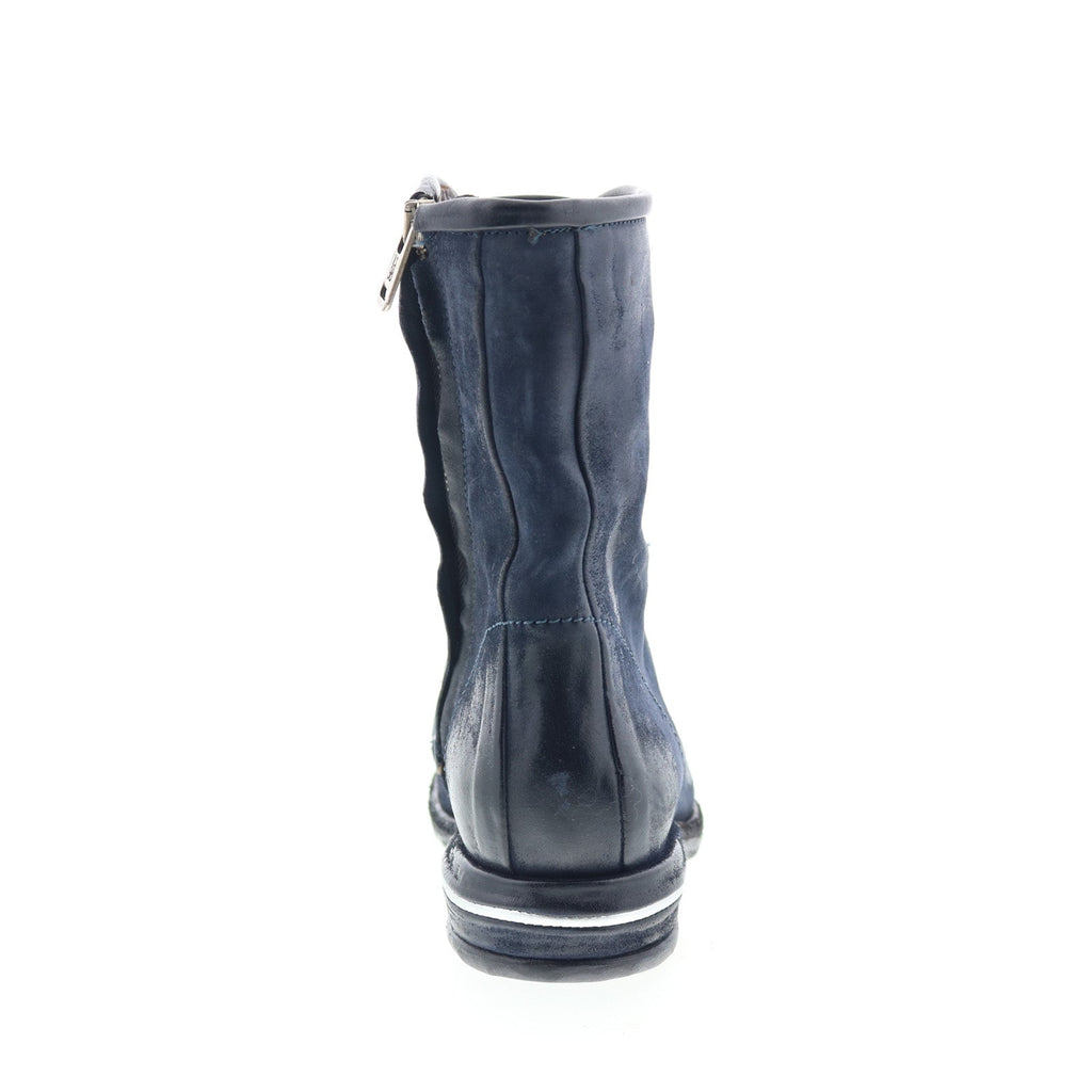 Traver Womens Blue Leather Zipper Casual Dress Boots