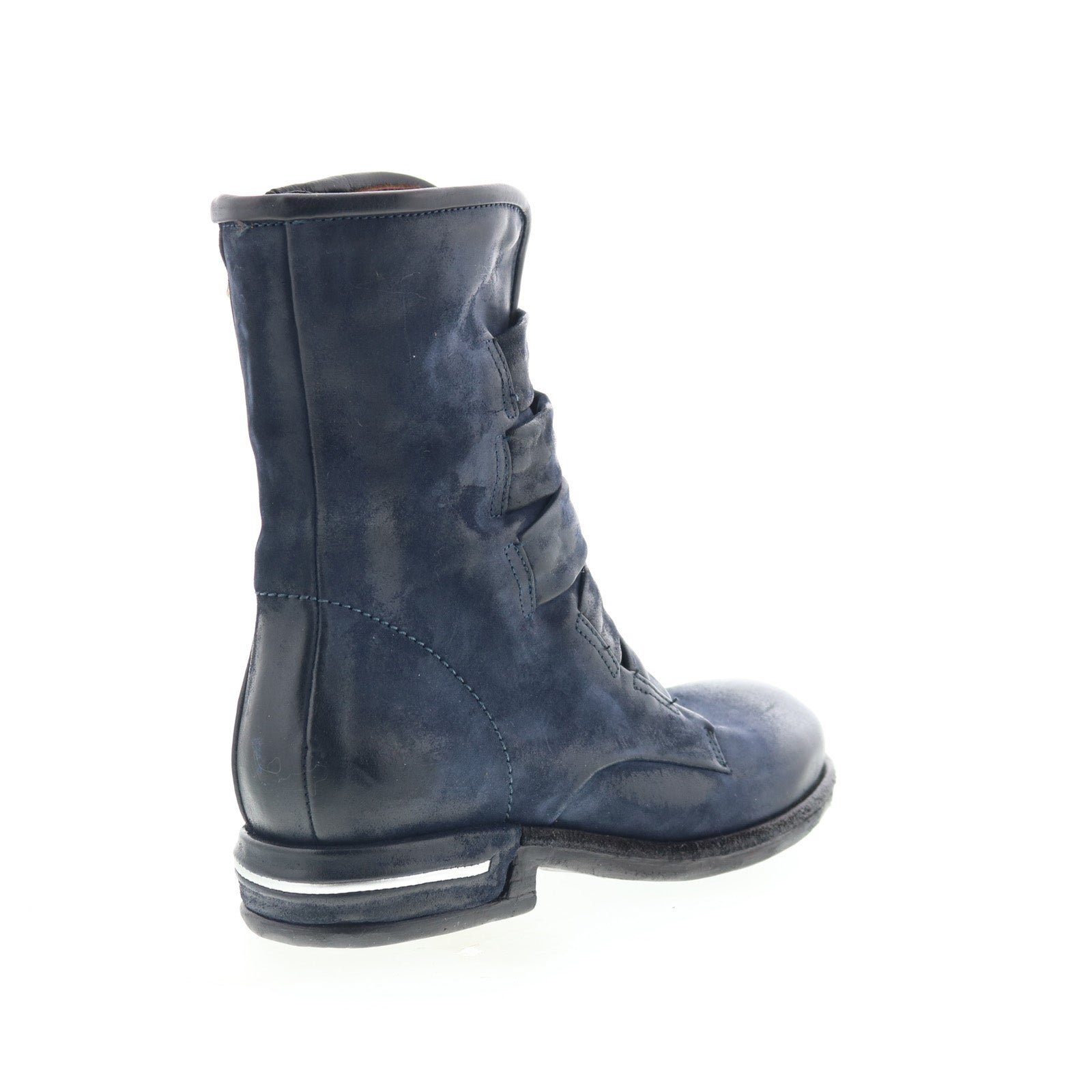 Traver Womens Blue Leather Zipper Casual Dress Boots