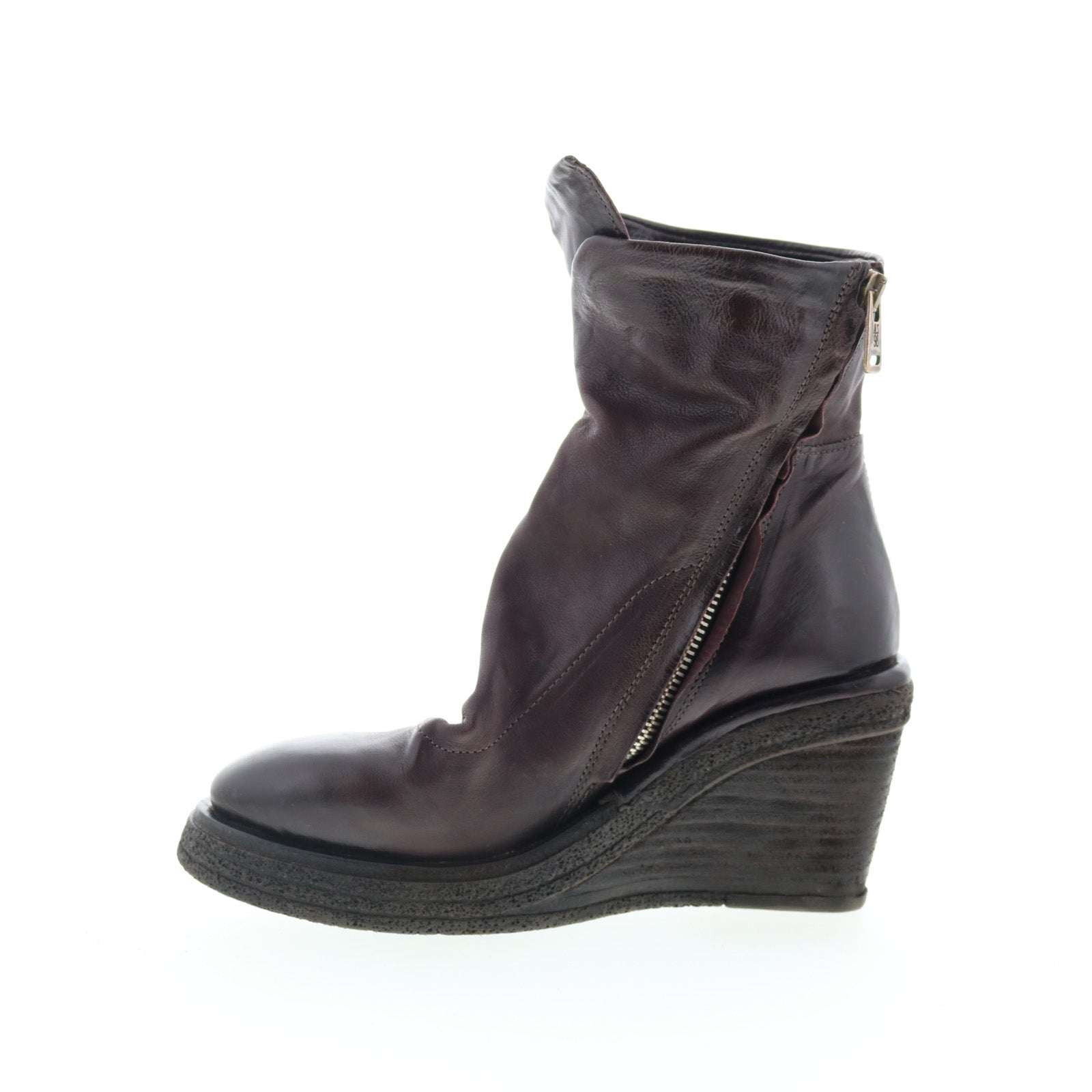 Tremont Womens Brown Leather Zipper Casual Dress Boots