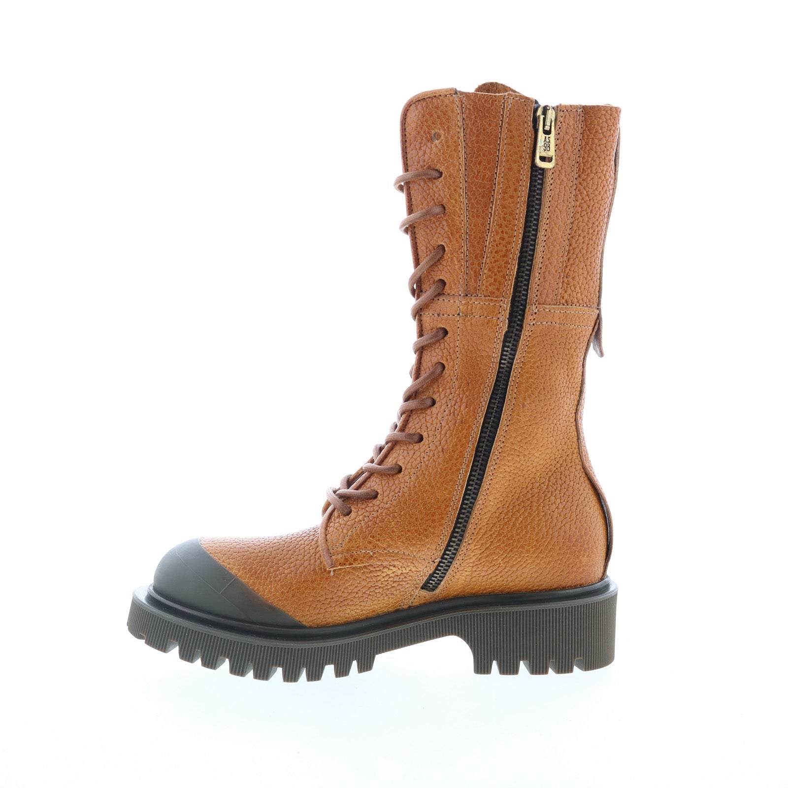 Trevy Womens Brown Leather Zipper Casual Dress Boots