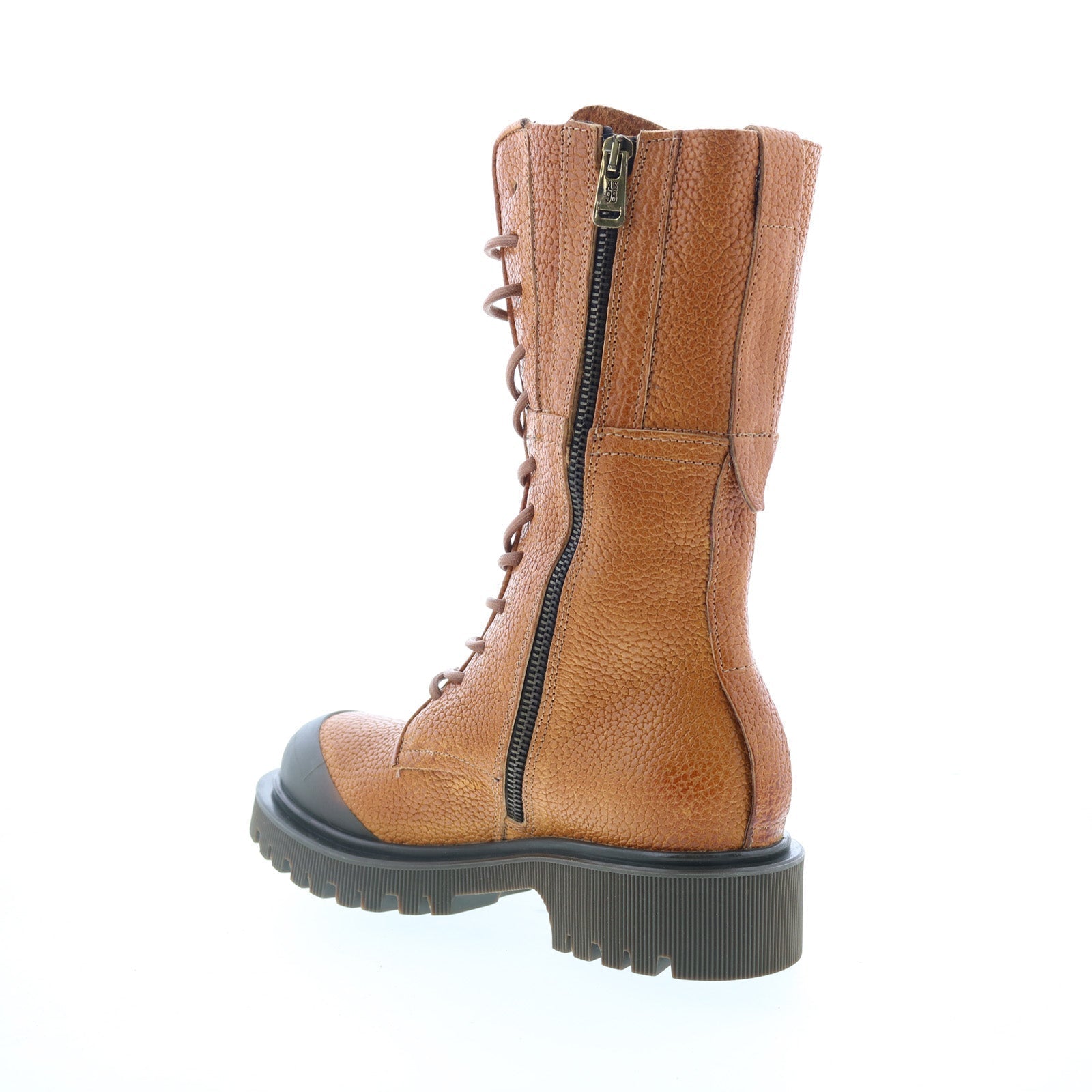 Trevy Womens Brown Leather Zipper Casual Dress Boots