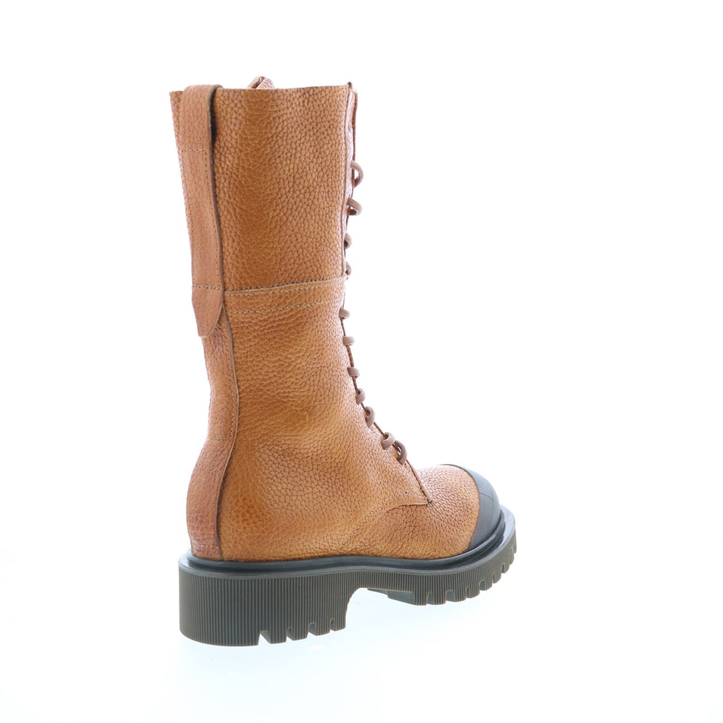Trevy Womens Brown Leather Zipper Casual Dress Boots