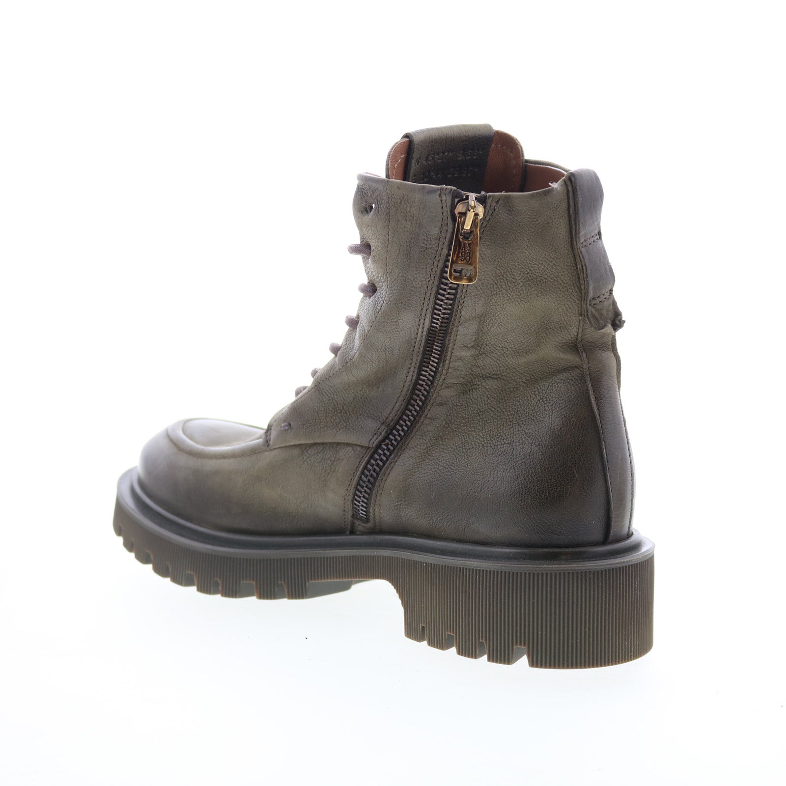 Truett Womens Green Leather Lace Up Casual Dress Boots