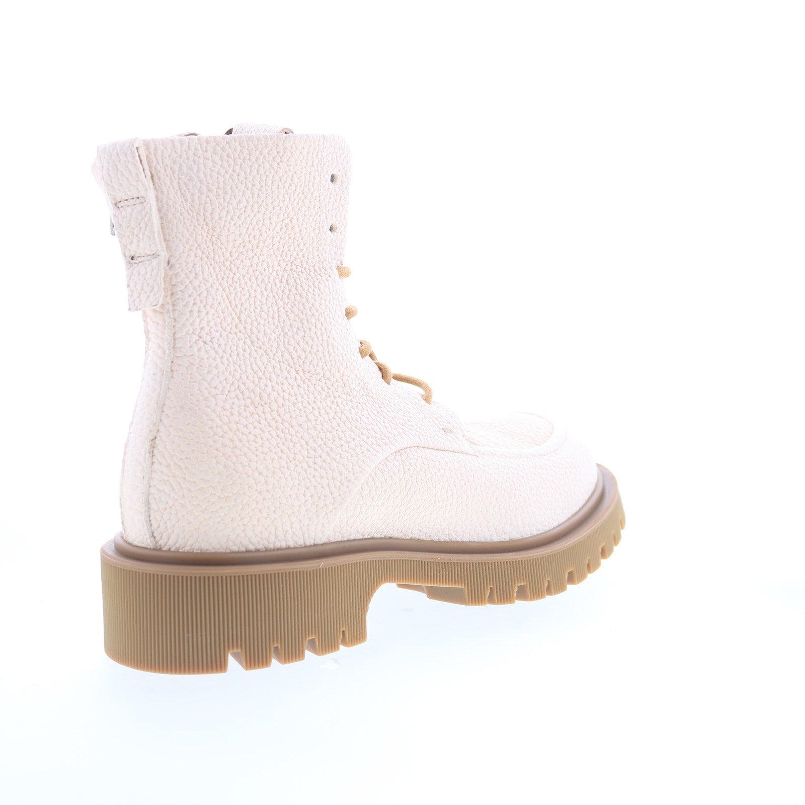 Truett Womens White Leather Lace Up Casual Dress Boots