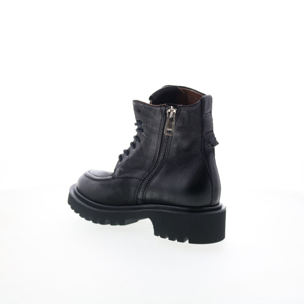 Truett Womens Black Leather Zipper Casual Dress Boots
