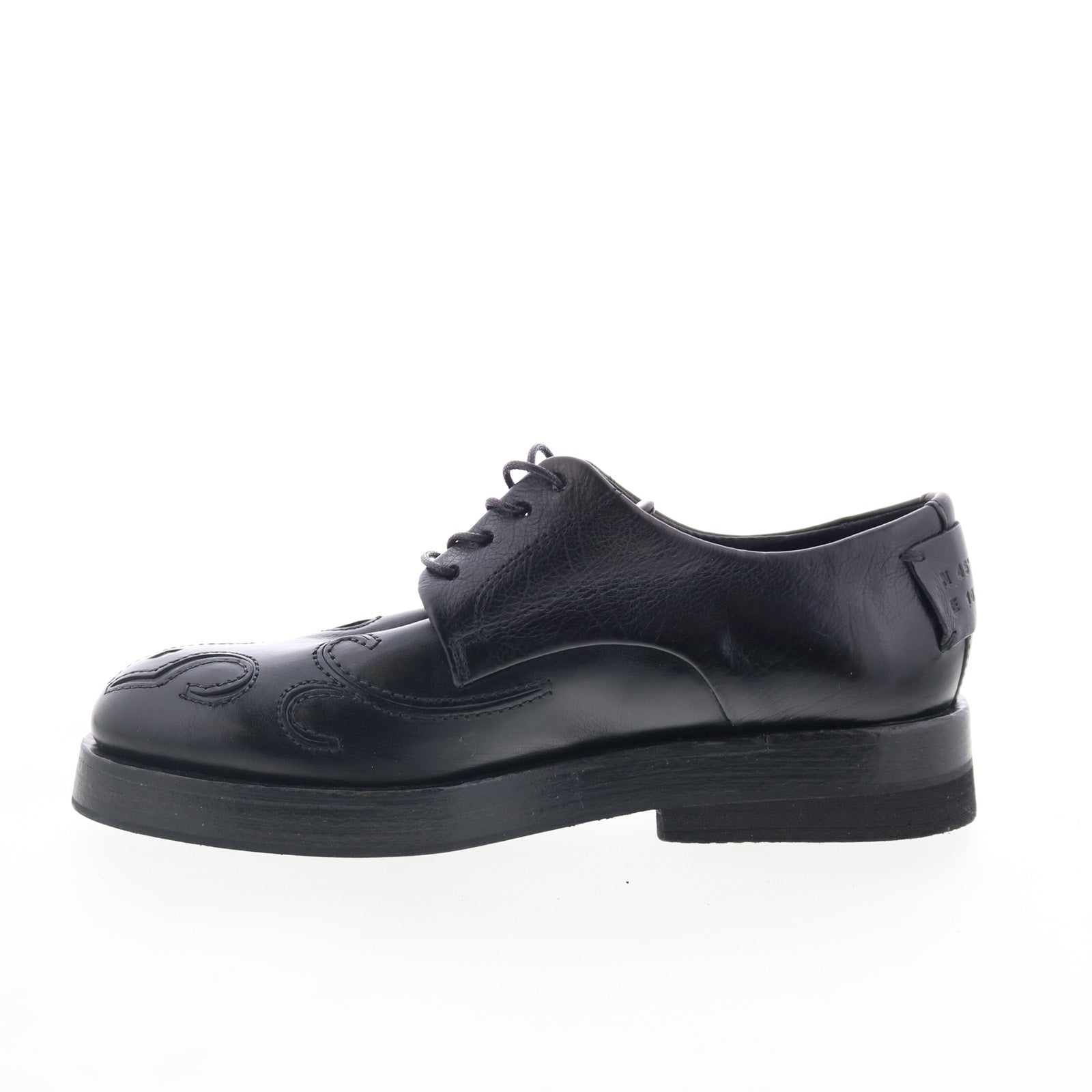 Tylor Womens Black Leather Lace Up Oxford Flats Shoes