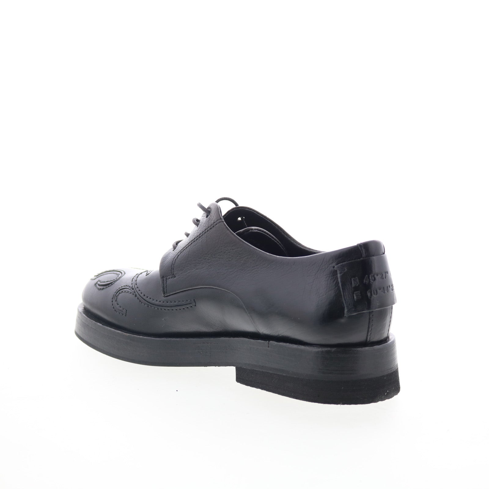 Tylor Womens Black Leather Lace Up Oxford Flats Shoes