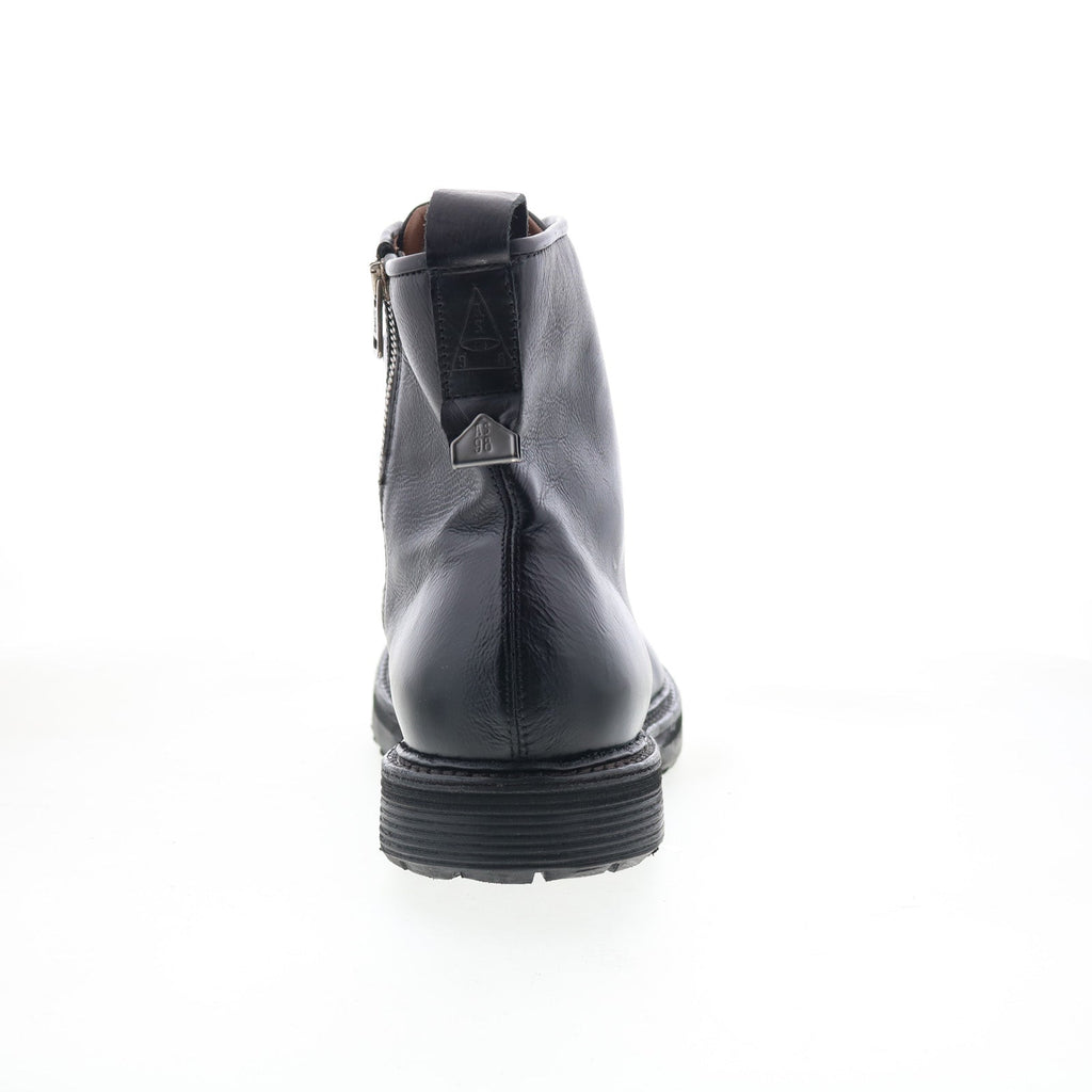 Renald U32210-201-6002 Mens Black Leather Zipper Casual Dress Boots