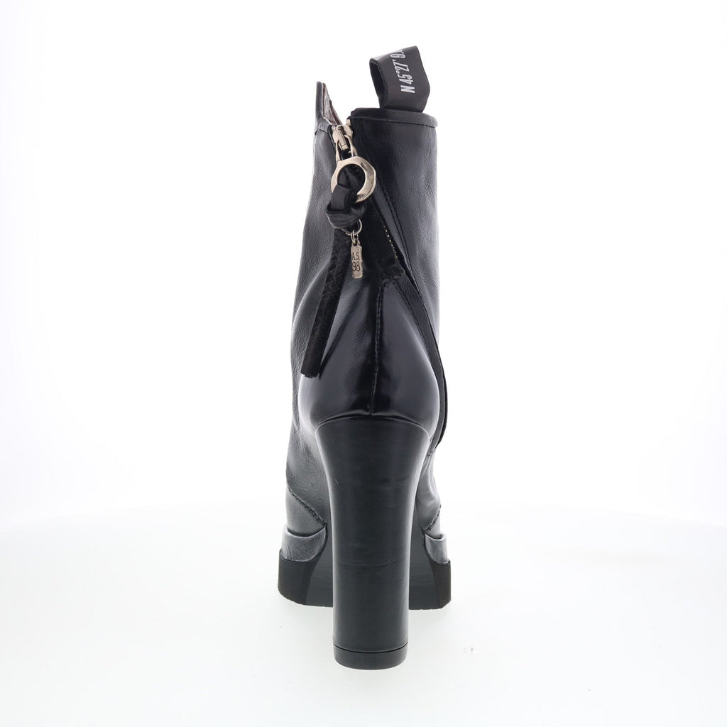 Vale Womens Black Leather Zipper Ankle & Booties Boots