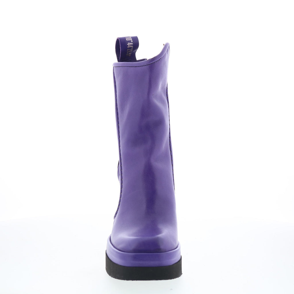 Vale Womens Purple Leather Zipper Ankle & Booties Boots