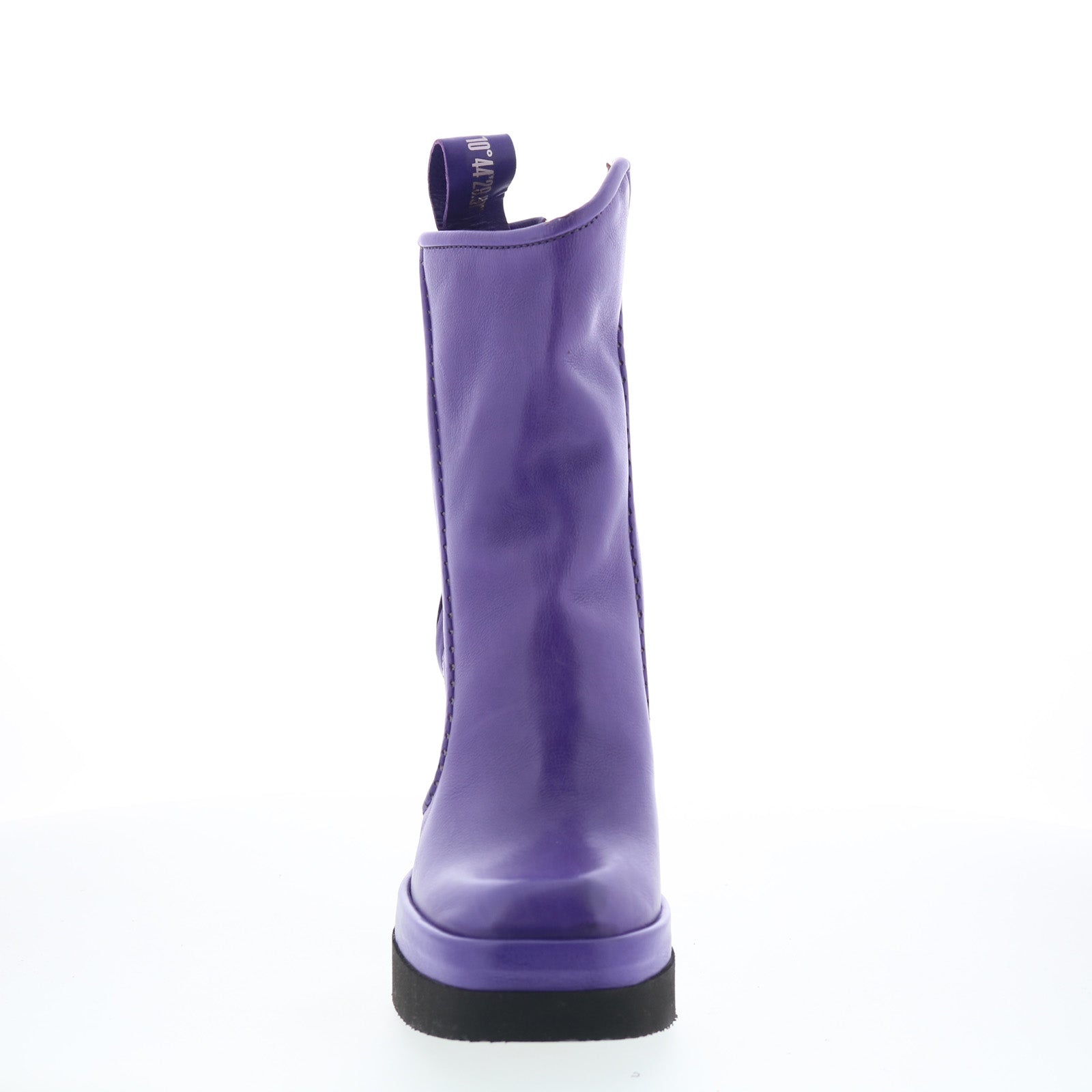 Vale Womens Purple Leather Zipper Ankle & Booties Boots