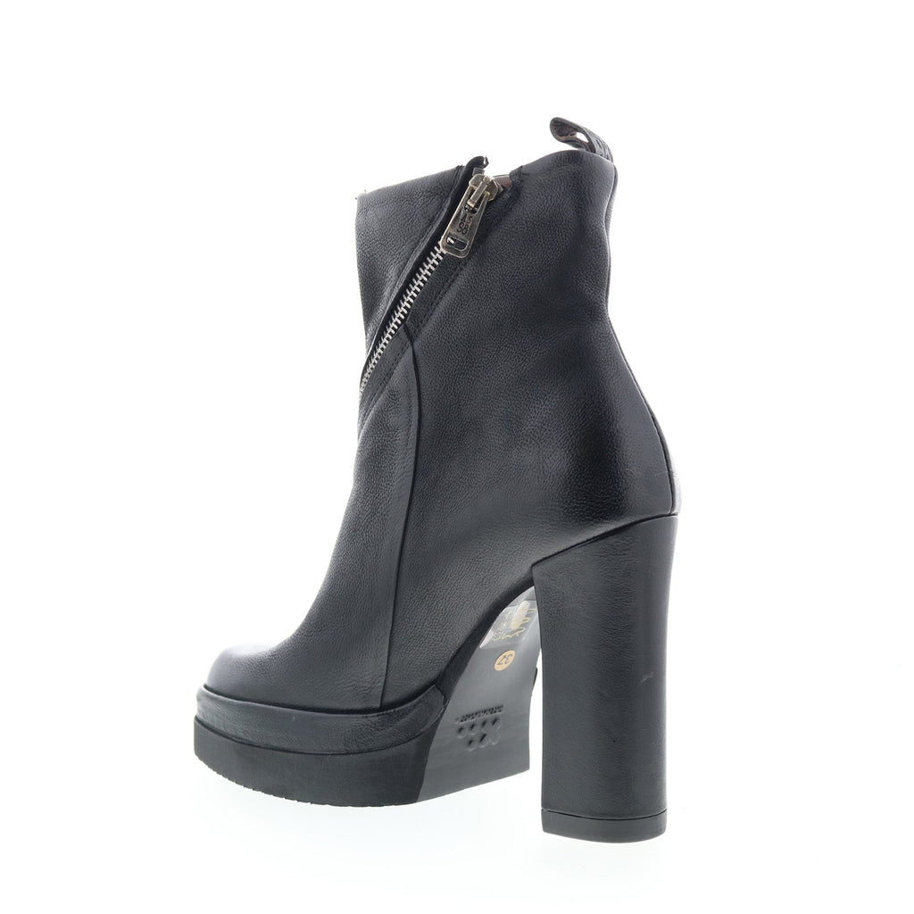 Velma Womens Black Leather Zipper Ankle & Booties Boots