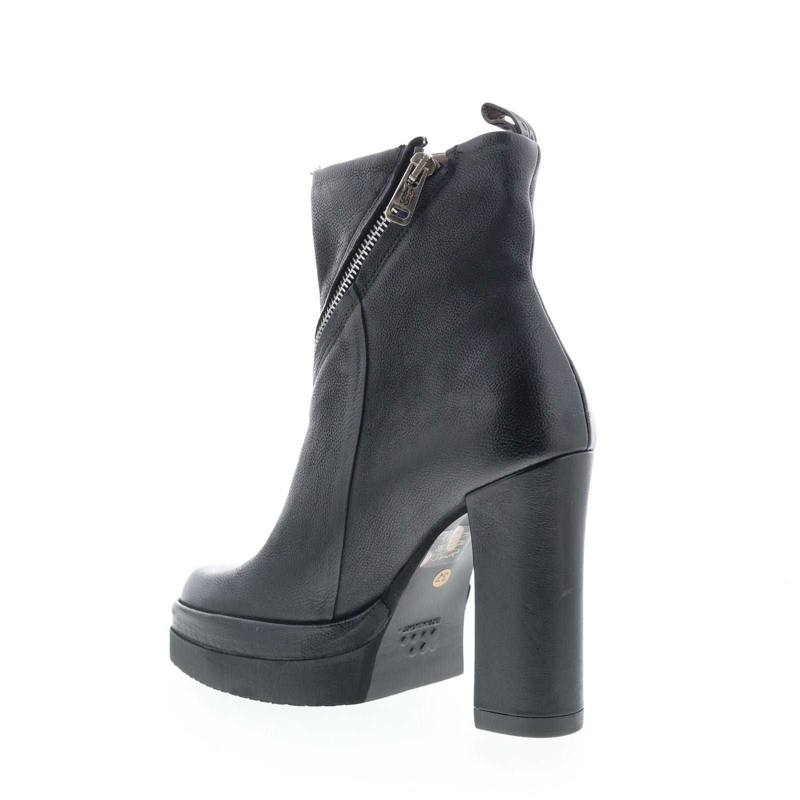 Velma Womens Black Leather Zipper Ankle & Booties Boots