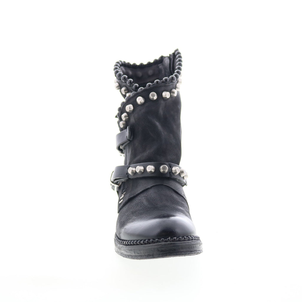 Vianne Womens Black Leather Zipper Casual Dress Boots
