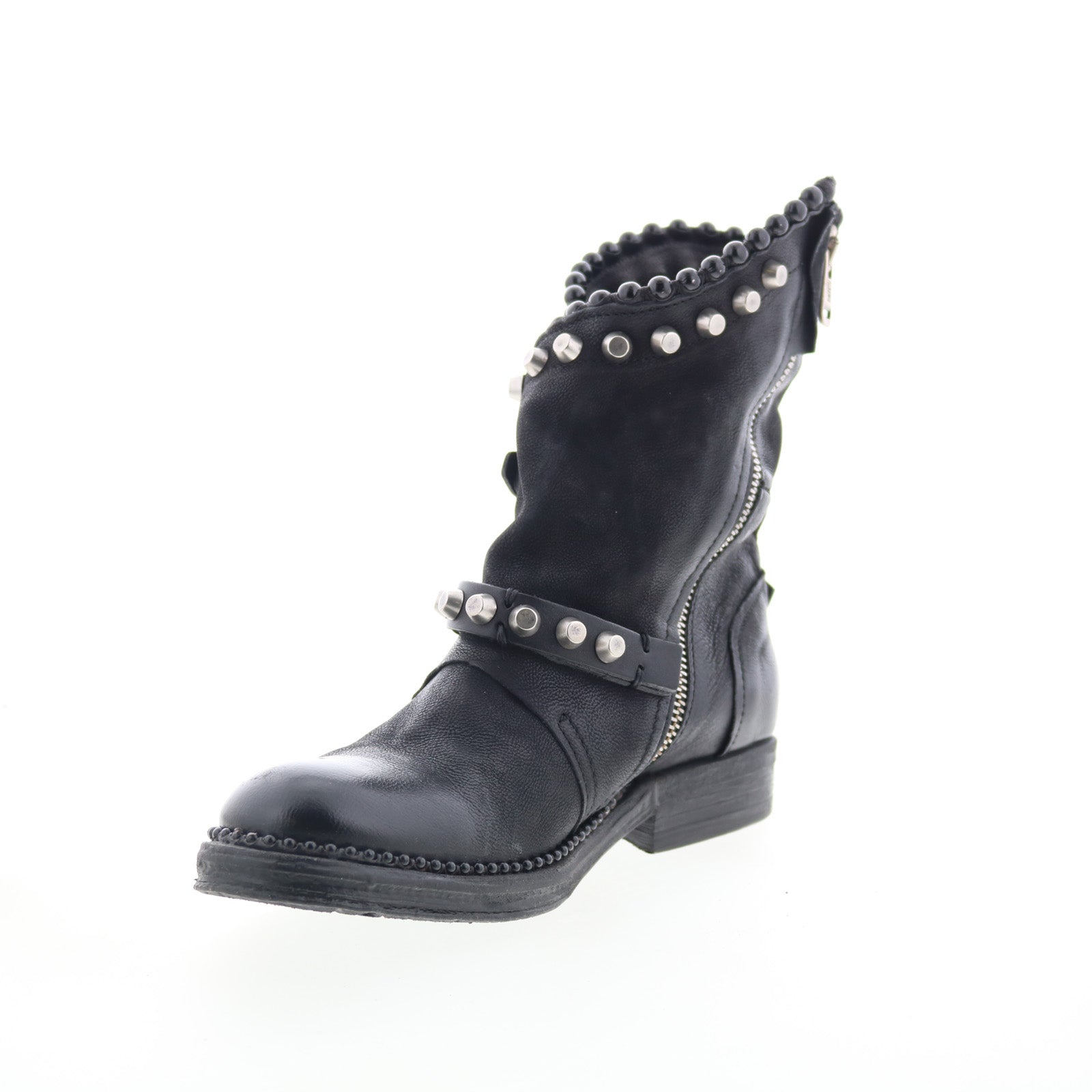 Vianne Womens Black Leather Zipper Casual Dress Boots