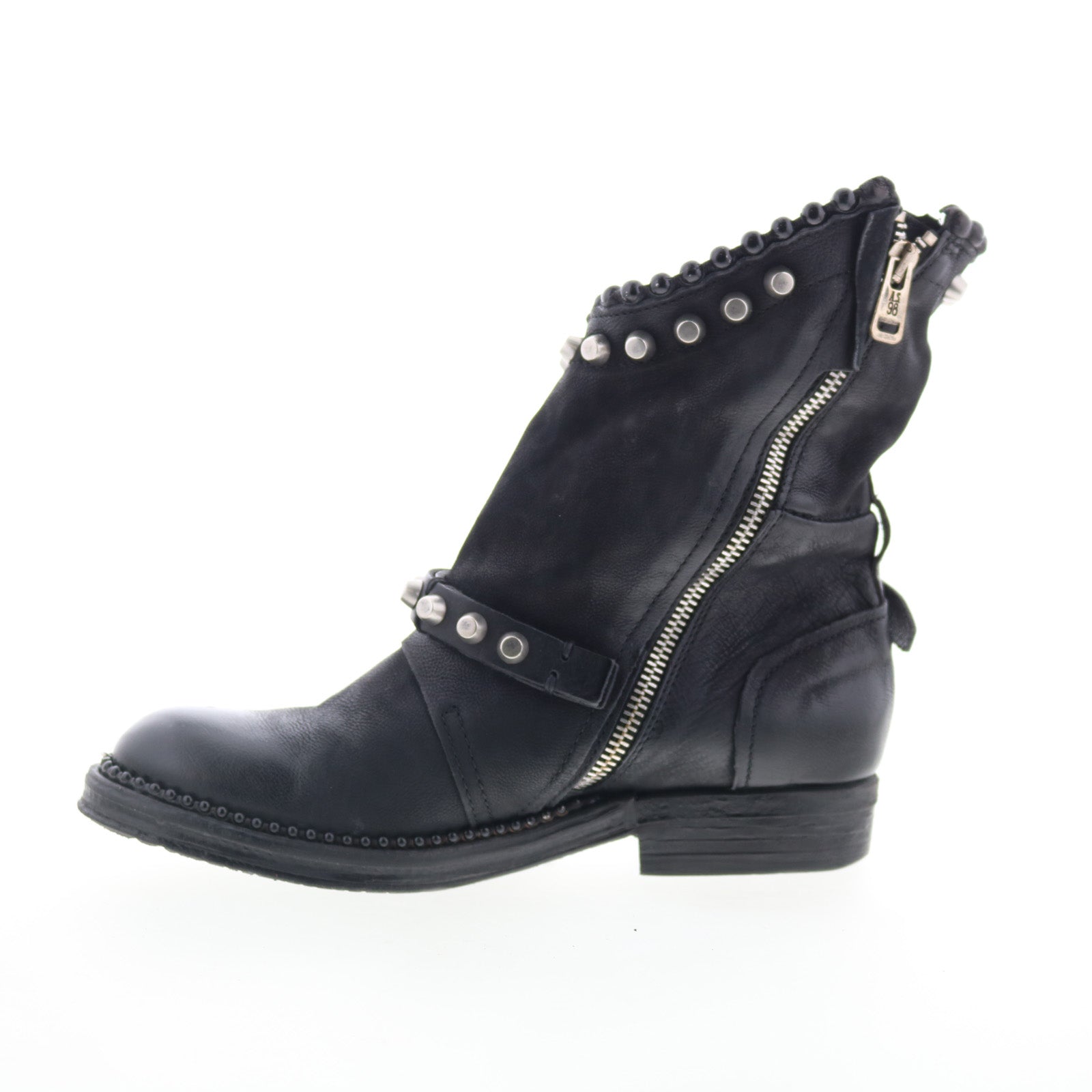 Vianne Womens Black Leather Zipper Casual Dress Boots
